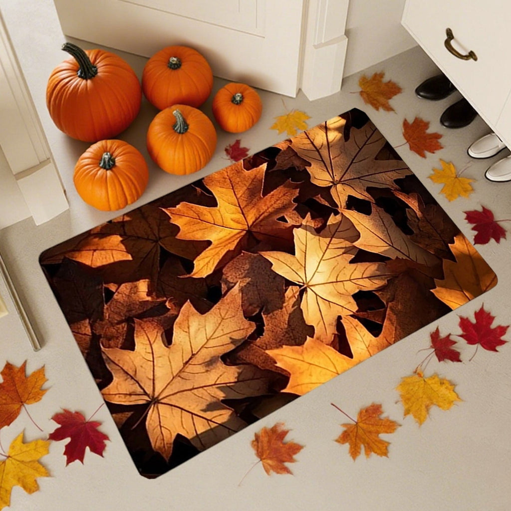 Non-Slip Fall Doormat - Absorbent Entrance Rug Waterproof Porch Mat Skid-Resistant Floor Protector Seasonal Home Decor Gift Idea(A)