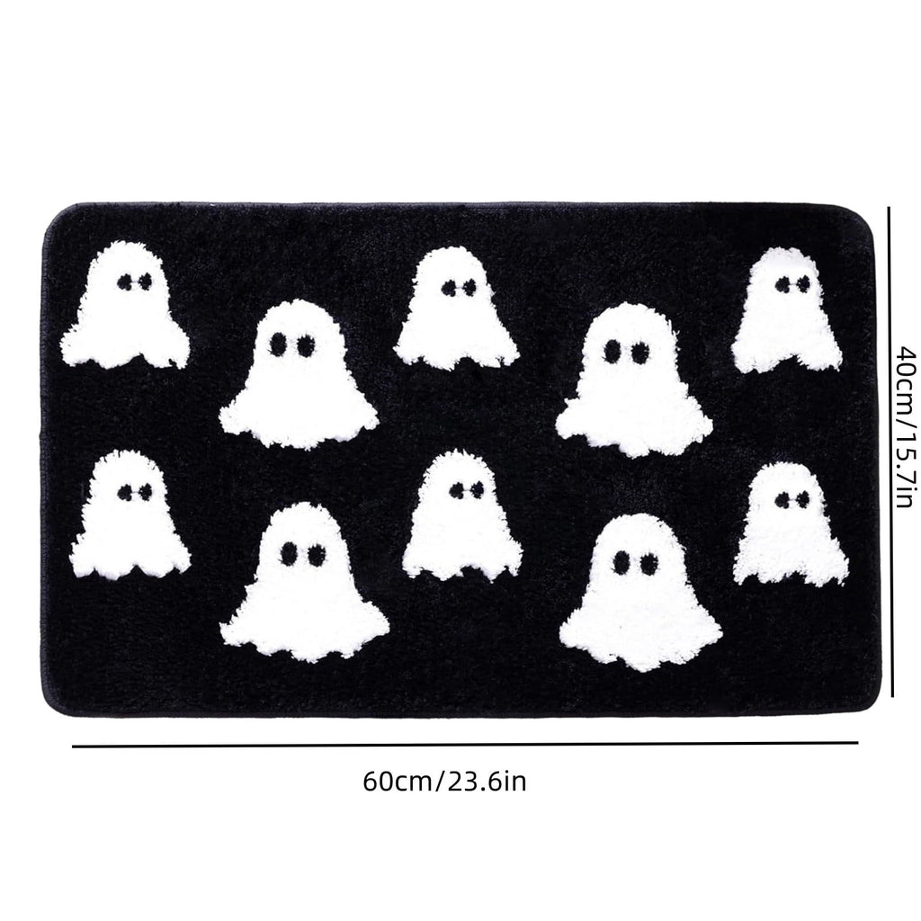 WWC Halloween Door Mat, 32x20 inch Halloween Decor Thick Non Slip Ghost doormat, Entryway Rug for Fall Party Indoor Outdoor Front Porch