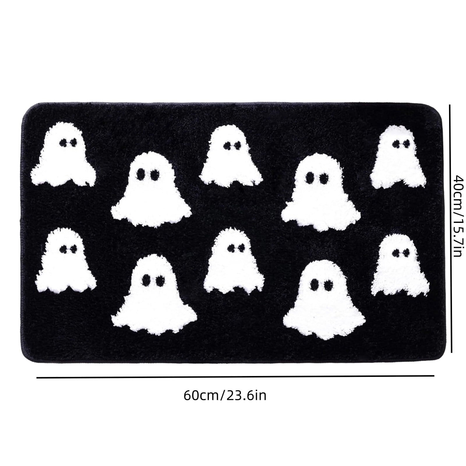 WWC Halloween Door Mat, 32x20 inch Halloween Decor Thick Non Slip Ghost doormat, Entryway Rug for Fall Party Indoor Outdoor Front Porch