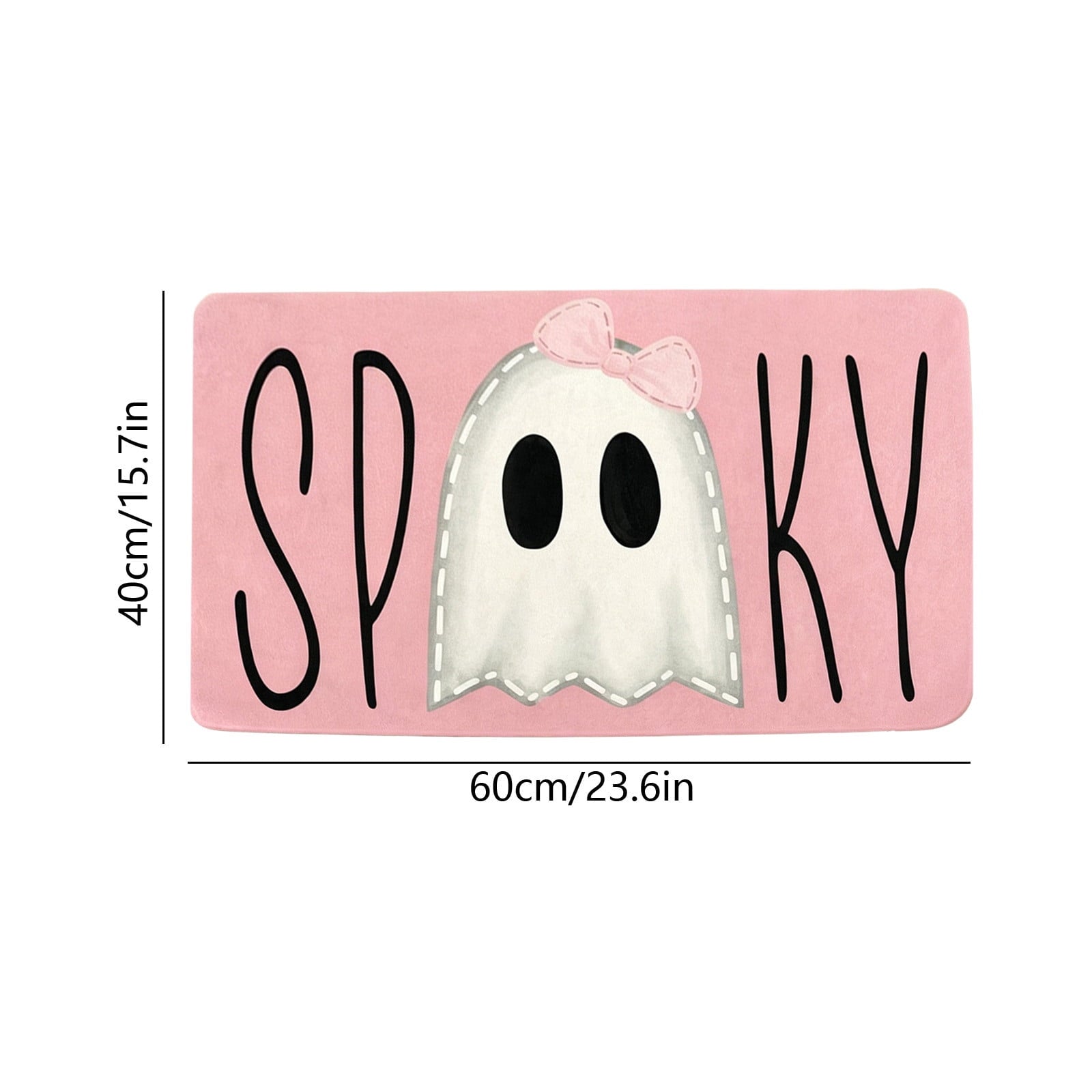 Pink Halloween Decor Ghost Candy Bowl Figurine with Bow and Scalloped Holder for Indoor Tabletop Decor and Party Favor Display