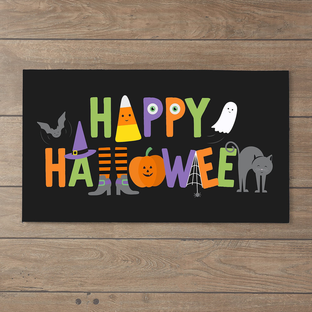 Personalization Mall Happy Halloween Doormat- 18x27