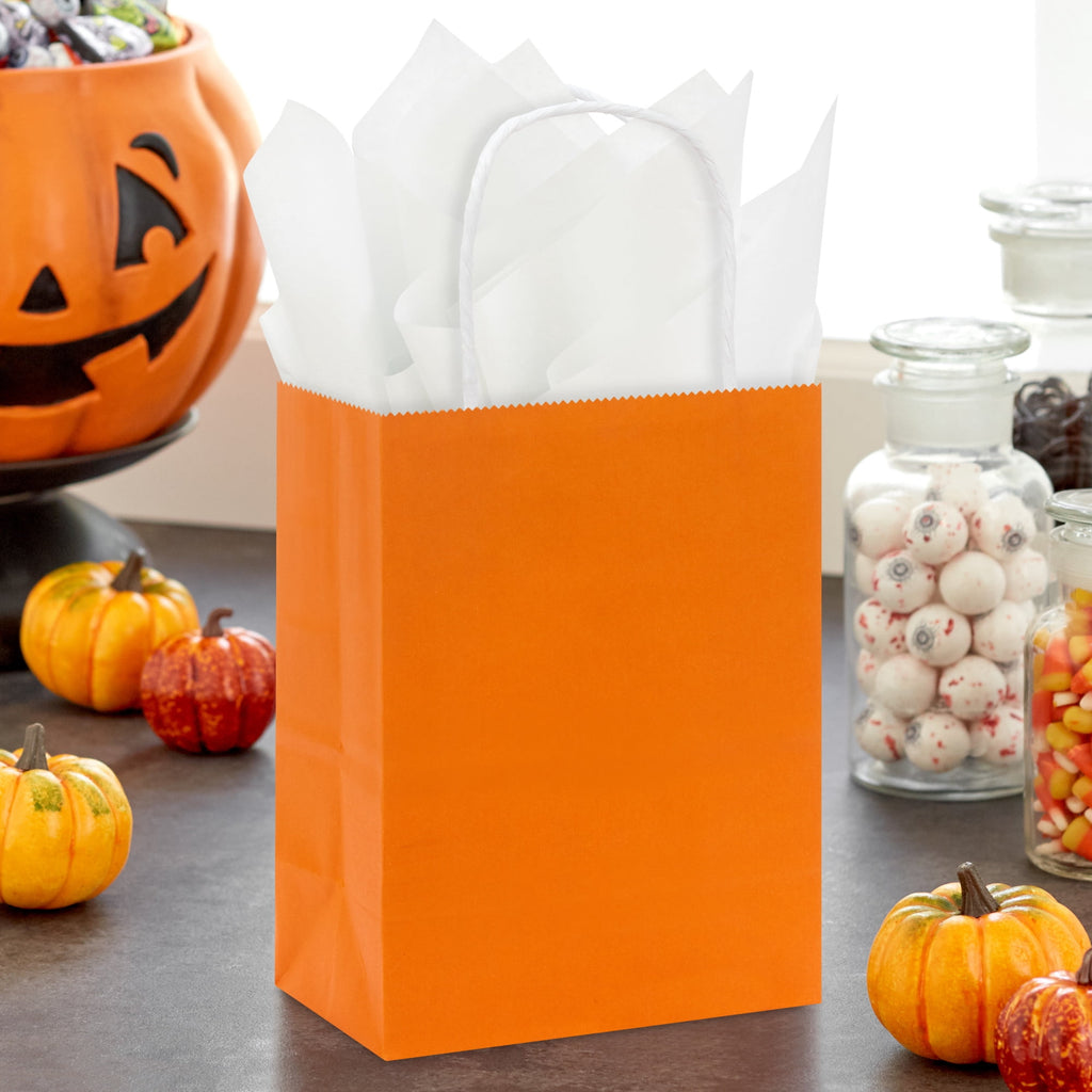 Hallmark Small Halloween Gift Bag Bundle (Orange) Set of 4, 4 Count