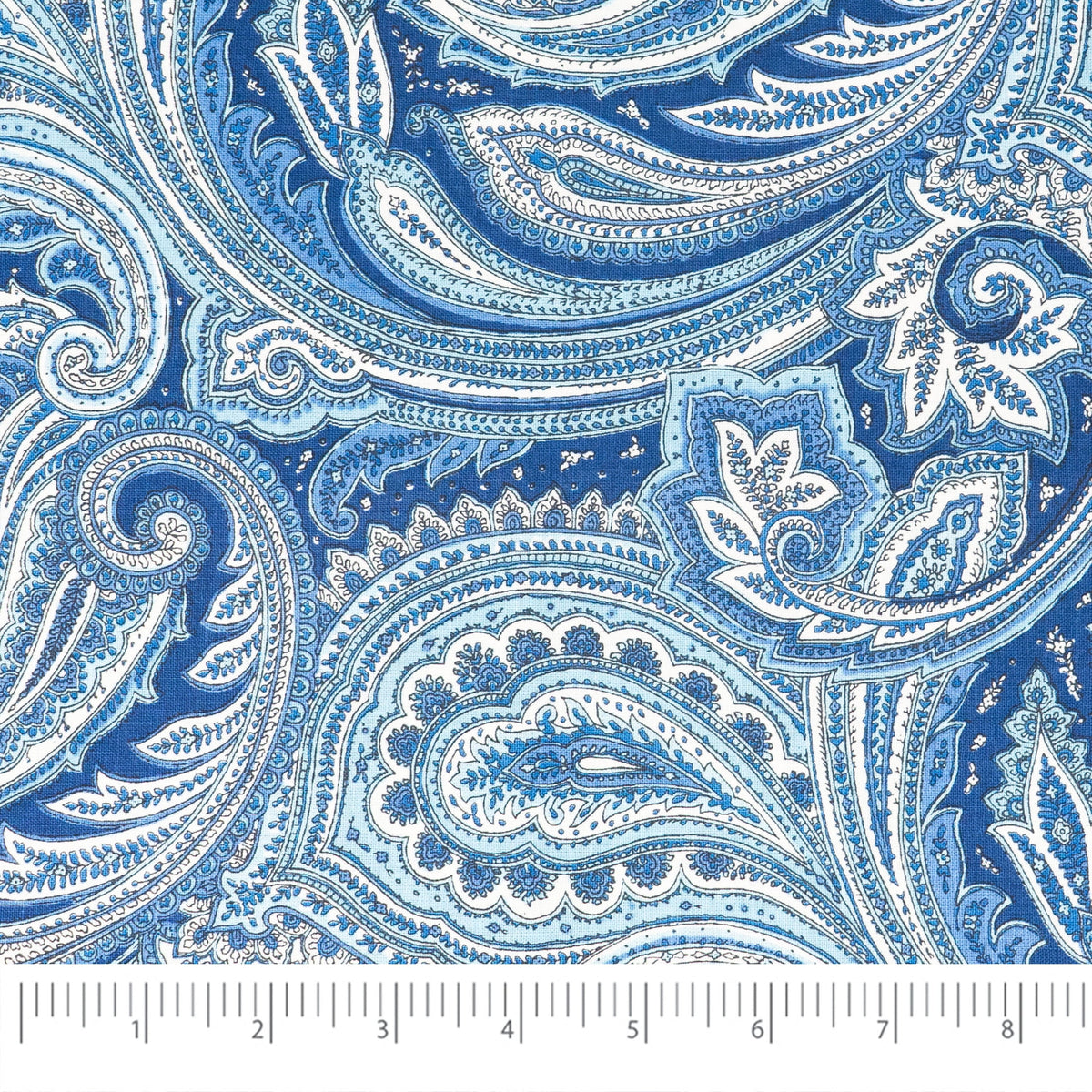 Waverly Inspirations 1 Yard Cut 100% Cotton Prints Fabric, Paisley Navy, 44 in Wide for Quilting & Sewing