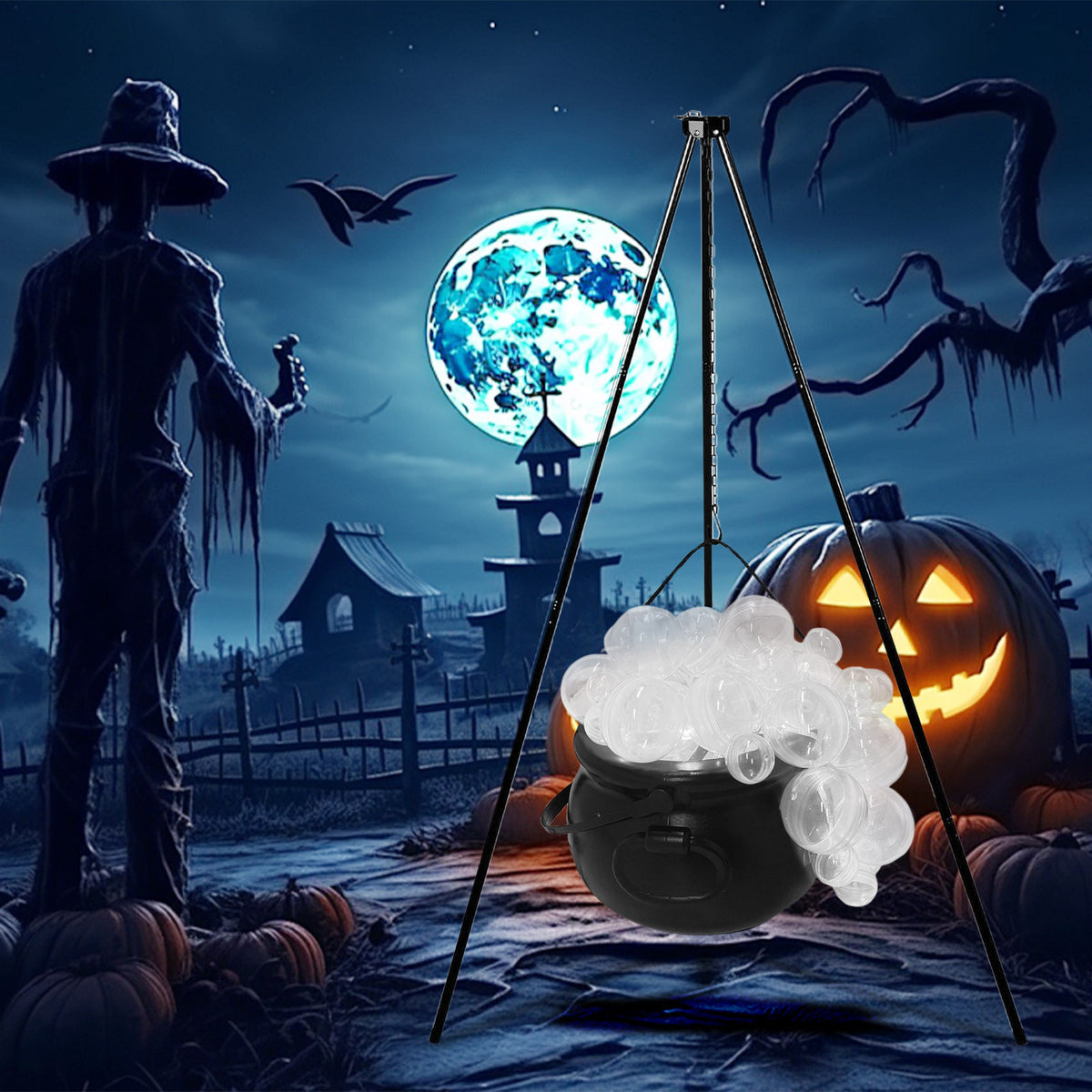 Muecwrye Halloween Decorations Outdoor, Halloween Clearance! Halloween Witches Cauldron with Lights, DIY Bubbling Cauldron Set Decor for Home Porch Outside, Halloween Party Supplies( Without Tripod)