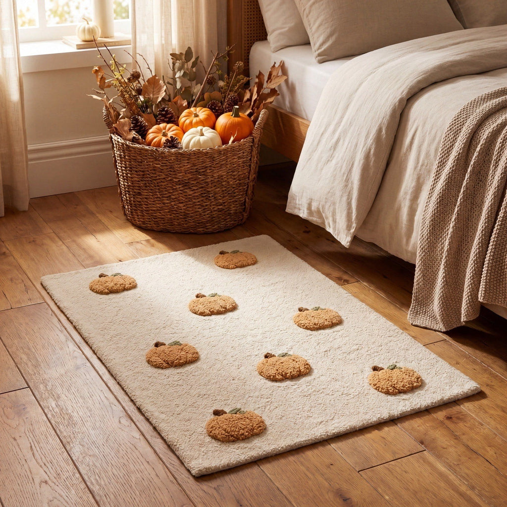 OutmaxHome Halloween Theme Cute Ghost Print Doormat, 15.8x23.6 Inch Non-Slip Absorbent Mat, Easy to Clean, for Front Door, Porch, Farmhouse