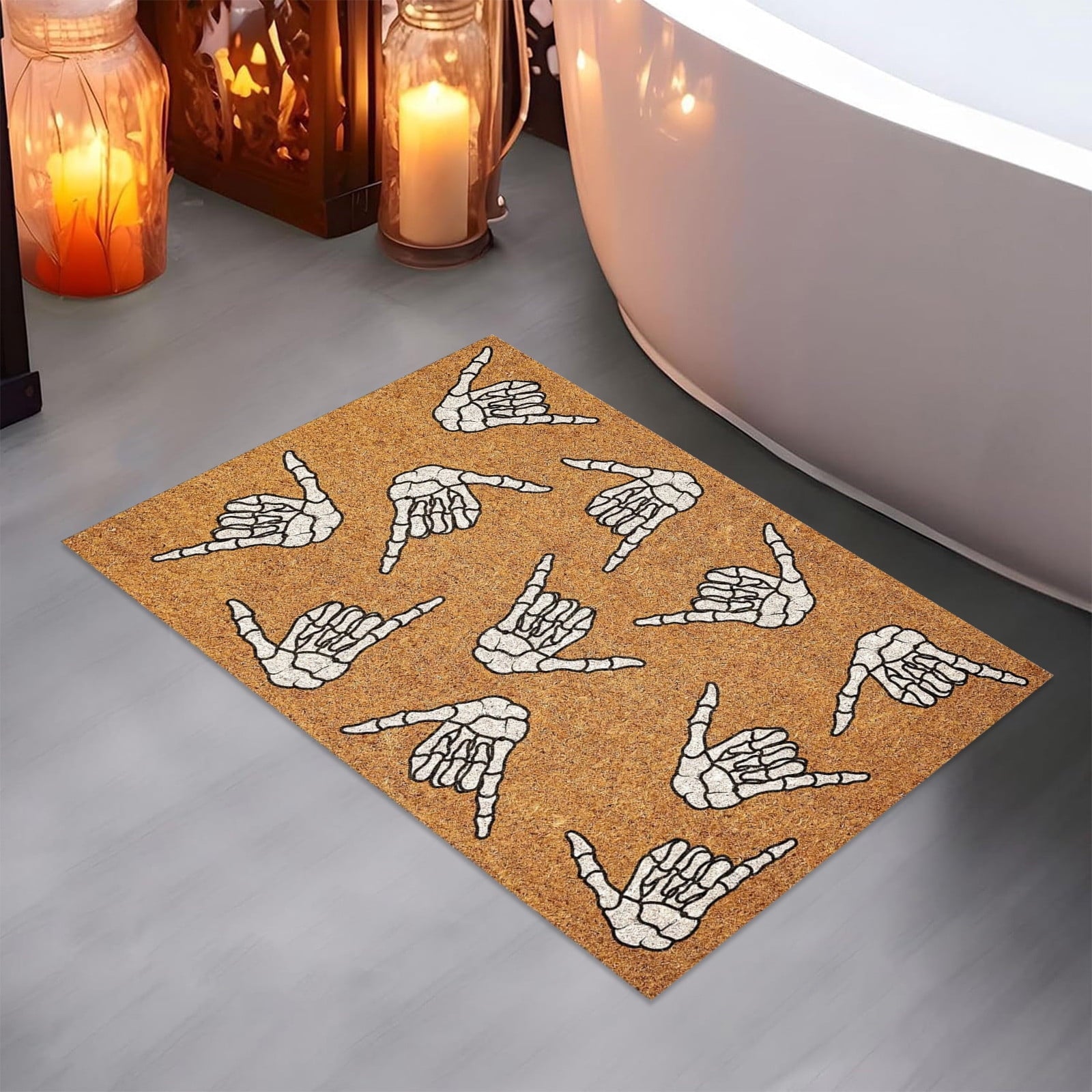 Stijggn Halloween Kitchen Mats for Floor Halloween Rugs Halloween Thanksgiving Decorations Doormat, Welcome Mats for Front Door,Spooky Outdoor Mats for Home Decor Holiday Decorative