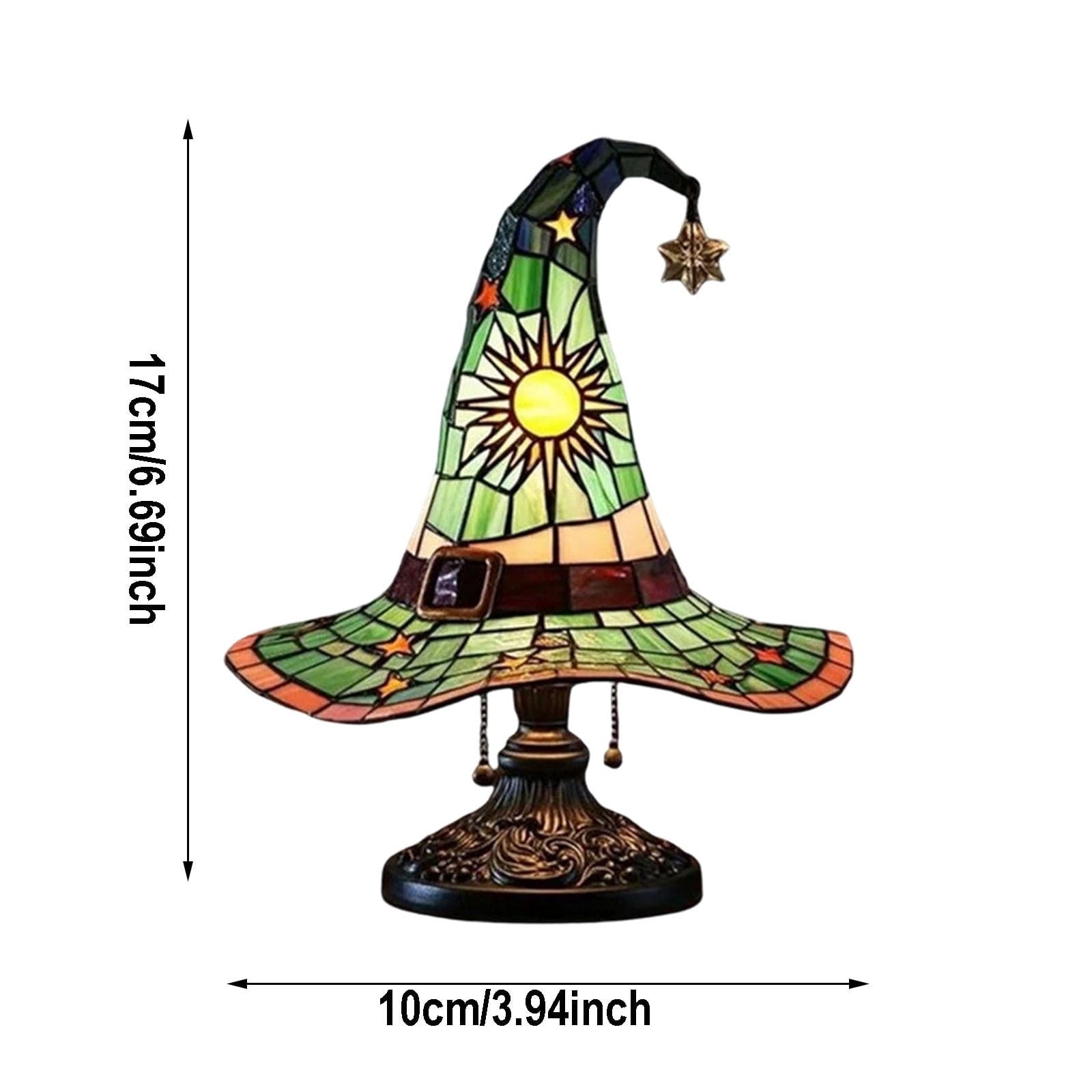 Clearance Halloween Table Lamp Decorations, Witch Hat Lamp Gifts - Handcrafted Retro Resin Witch Lamp, USB Powered Gothic Wizard Hats Night Light, Home Decor Accent Lamps for Bedroom