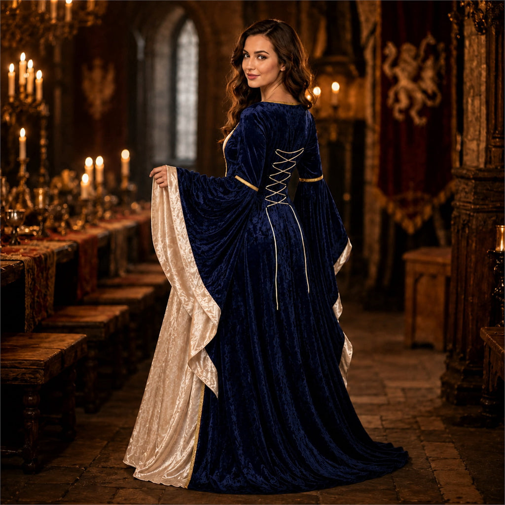 Witch Dress for Women Costume Halloween Vampire Dress 2026 Gothic Witch Costume Women Renaissance Medieval Velvet Outfit Cosplay Party White S