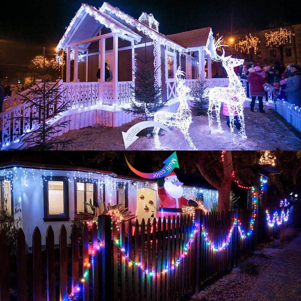 JMEXSUSS 33ft 100 LED White Christmas Lights, 8 Modes Connectable Clear Wire Twinkle Fairy String Lights Indoor, Plug-in Christmas String Lights Outdoor Waterproof for Christmas Wedding Party Tree