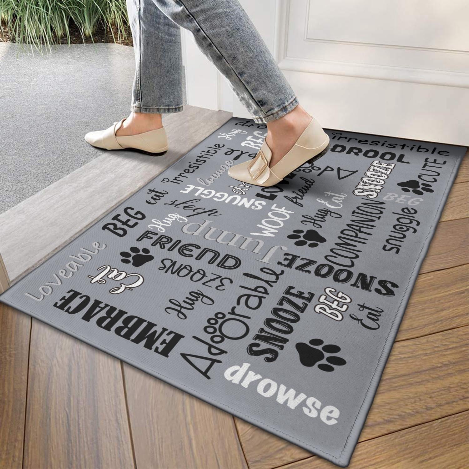 Brown Vintage Tribal Western Non Slip Washable Door Mat Funny Doormat Outdoor Inside Floor Rugs Crystal Velvet 30x17 Inches