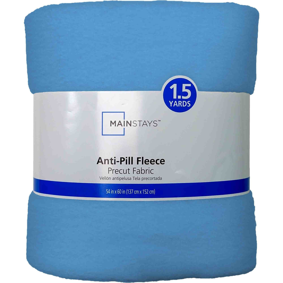 Mainstays 1.5 Yards 100% Polyester Lux Anti-pill Fleece Solids, White, 60" Wide for Crafts