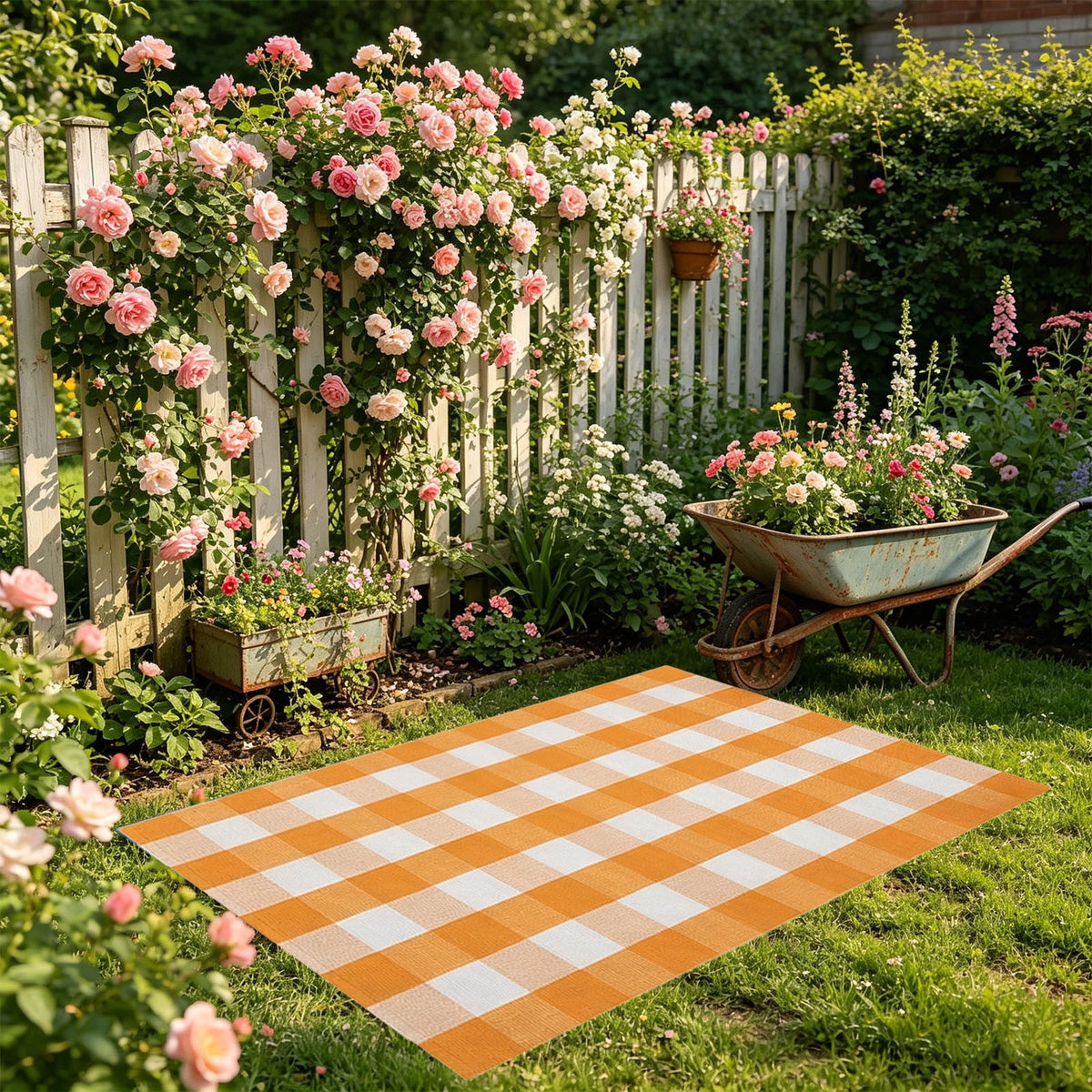 Dpityserensio Halloween Doormat Black Bat and Moon with Striped Border Non-Slip Washable Indoor Outdoor Rug, Vintage Fall Decor