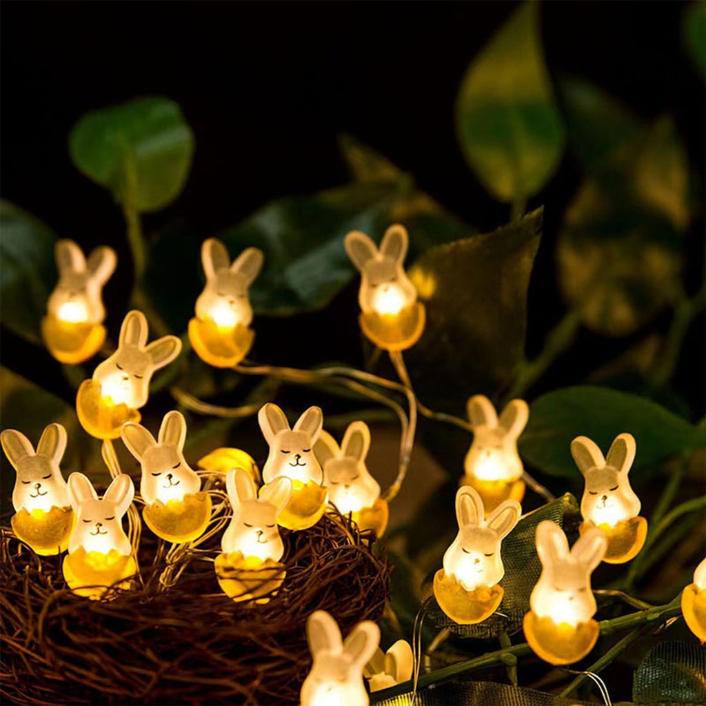 Stijggn 10 Easter Lights Outdoor Easter Decor LED Bunny Lights Plug in Easter Lights String for Indoor Outdoor Spring Decor & Easter Decor