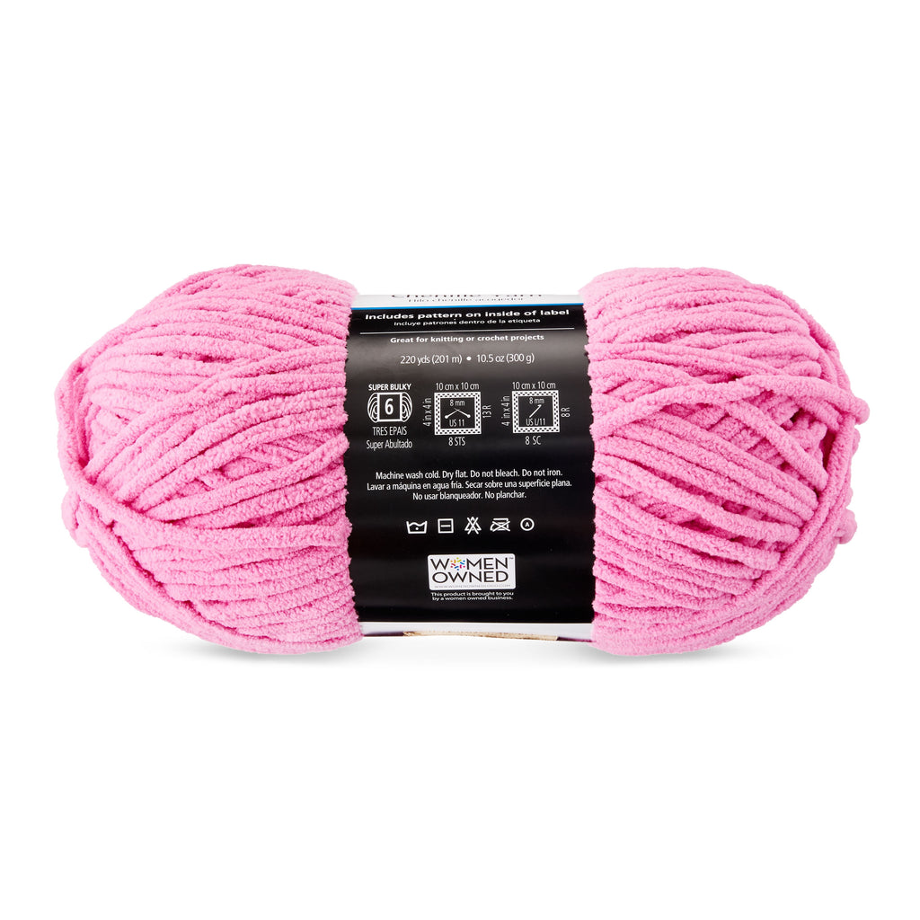 Mainstays Cozy Chenille Yarn, 220 yd, Arctic White, 100% Polyester, Bulky