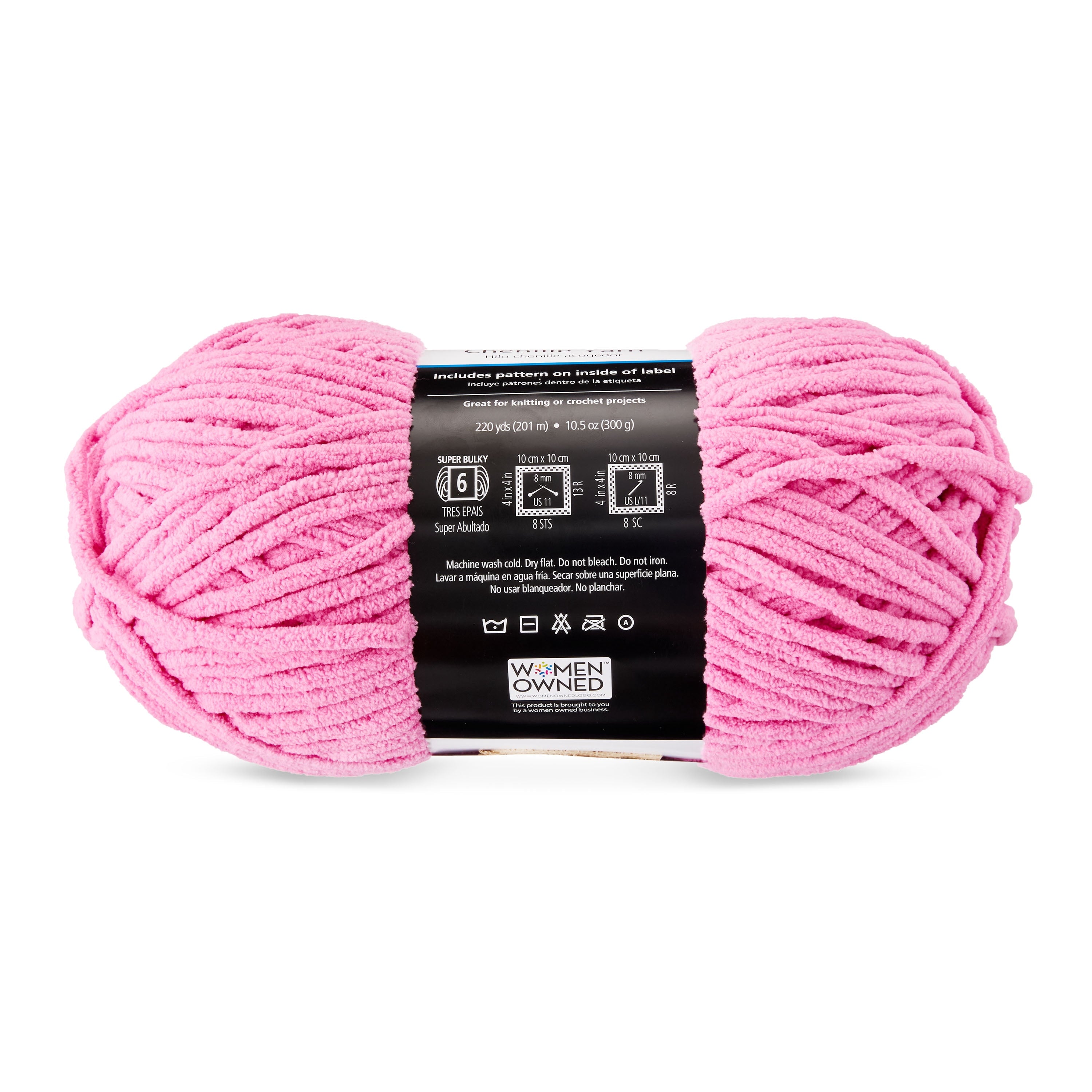 Mainstays Cozy Chenille Yarn, 220 yd, Arctic White, 100% Polyester, Bulky