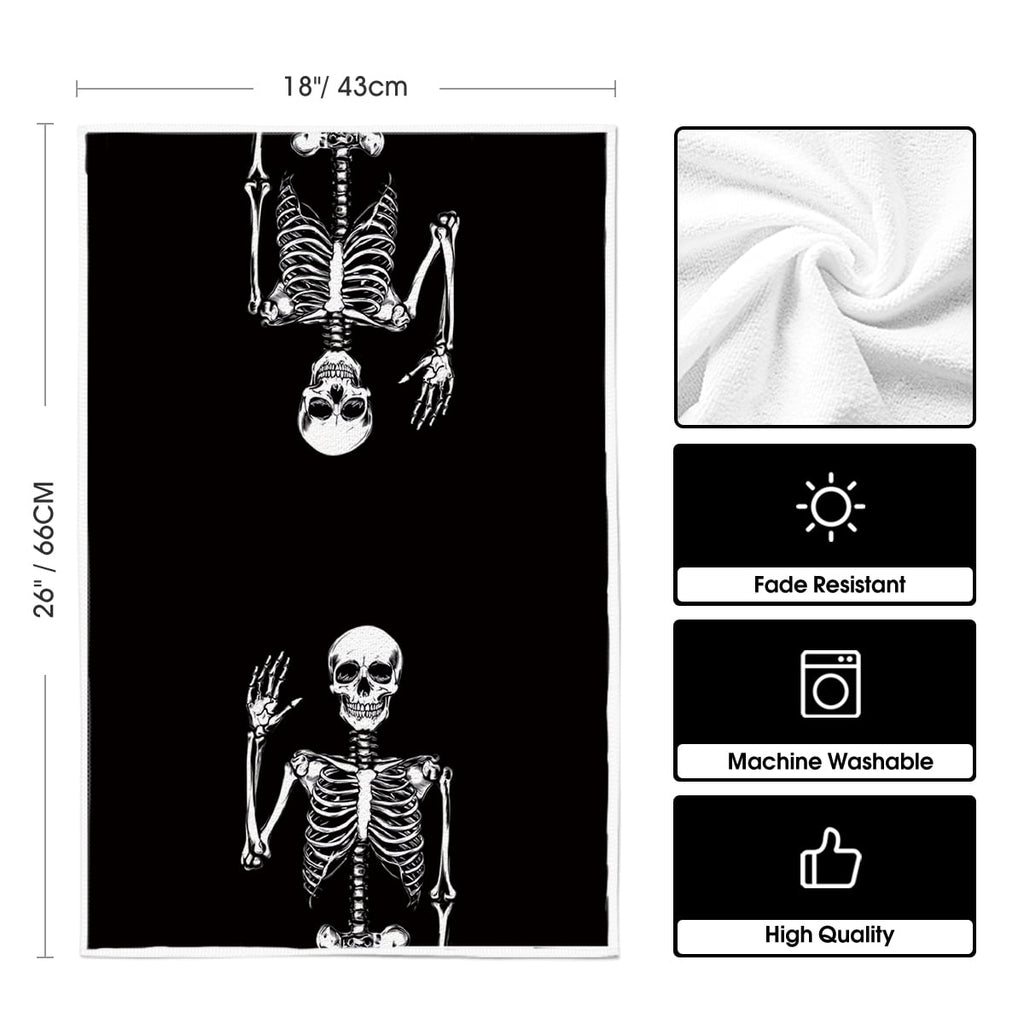 Sm:)e Spooky Pumpkin Ghost Boo Bat Halloween Kitchen Dish Towels 2 Set 18 x 26 inch