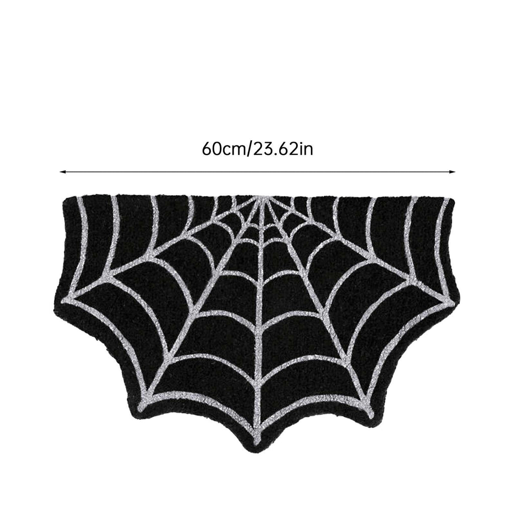 Halloween Doormat Spider Web Spooky Gothic Cute Fun Floor Mat Non Washable Welcome for Indoor Outdoor Entrance, Fall Thanksgiving Home Decor,23.6 Inch