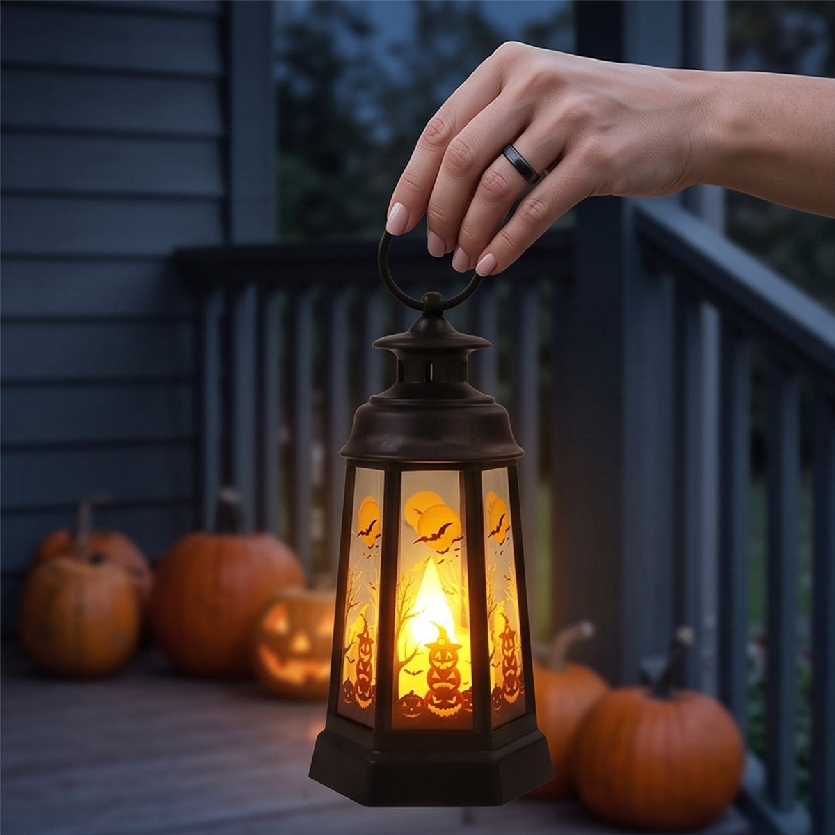 Djiypn Mini Lanterns 2Pack LED Small Lanterns Decorative Indoor Outdoor Hanging Lantern Decorative Candle Light Farmhouse Decor for Weddings Western Camping Party Halloween Christmas Decorations
