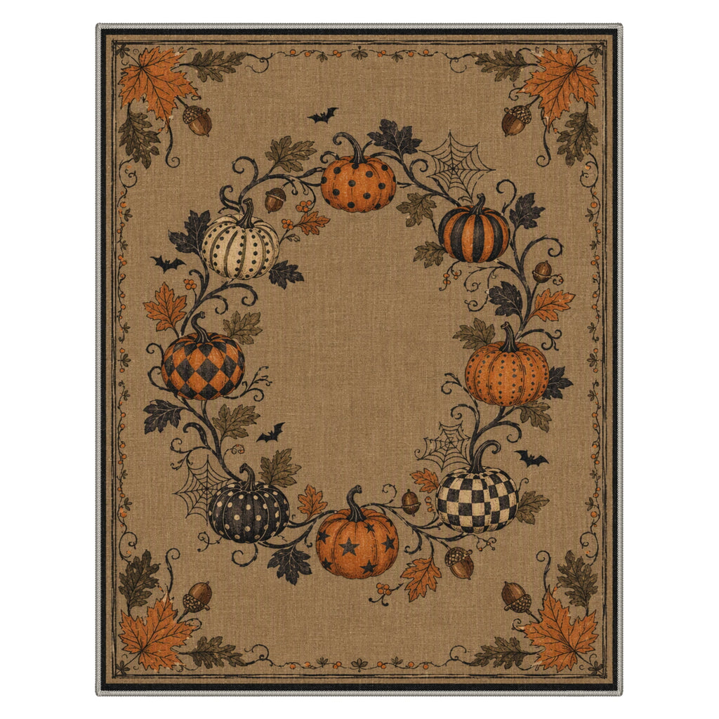 GENIMO 2'x7' Halloween Runner Rug, Washable Non Slip Soft Vintage Witch Indoor Outdoor Hallway Runner for Porch Patio Kitchen Entryway, Vintage Black