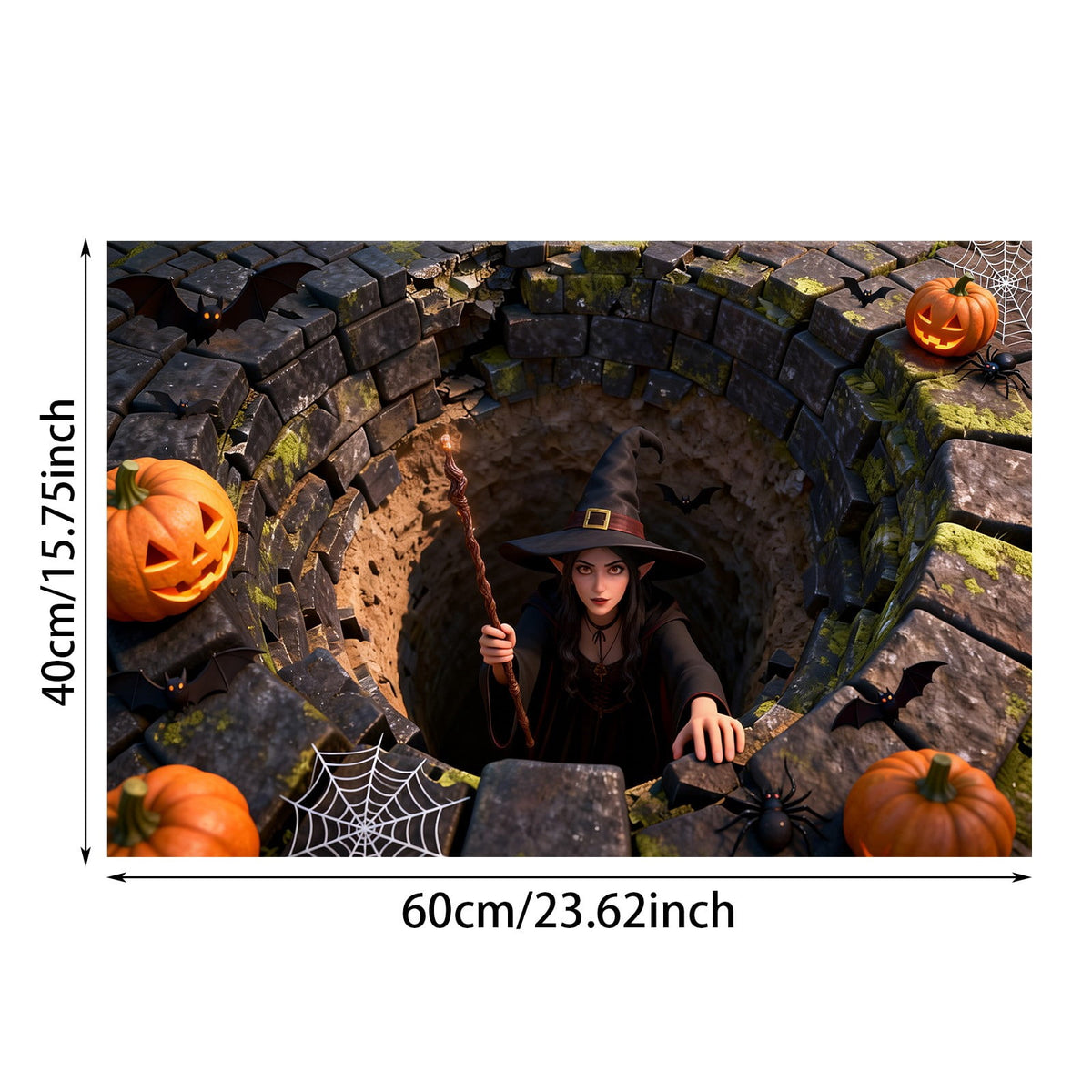 3D Optical Illusion Halloween Doormat Visual Trap Hole Design Non Velvet Entryway Rug Washable Floor Mat