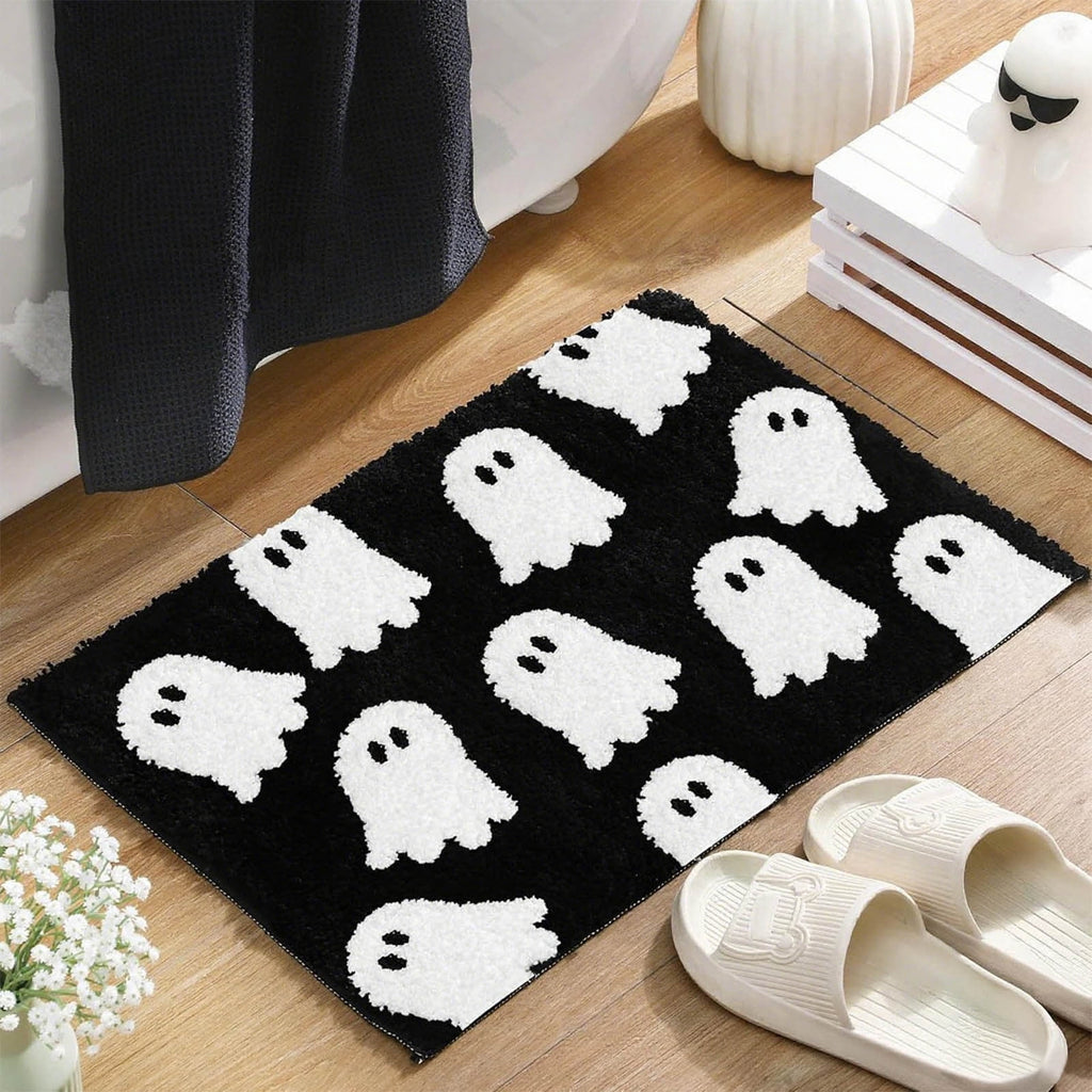 WWC Halloween Door Mat, 32x20 inch Halloween Decor Thick Non Slip Ghost doormat, Entryway Rug for Fall Party Indoor Outdoor Front Porch