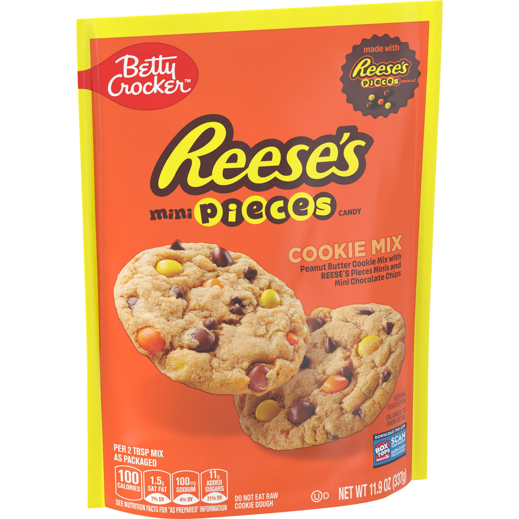Betty Crocker Peanut Butter Cookie Mix, REESE's PIECES Minis & Chocolate Chips, 11.9 oz