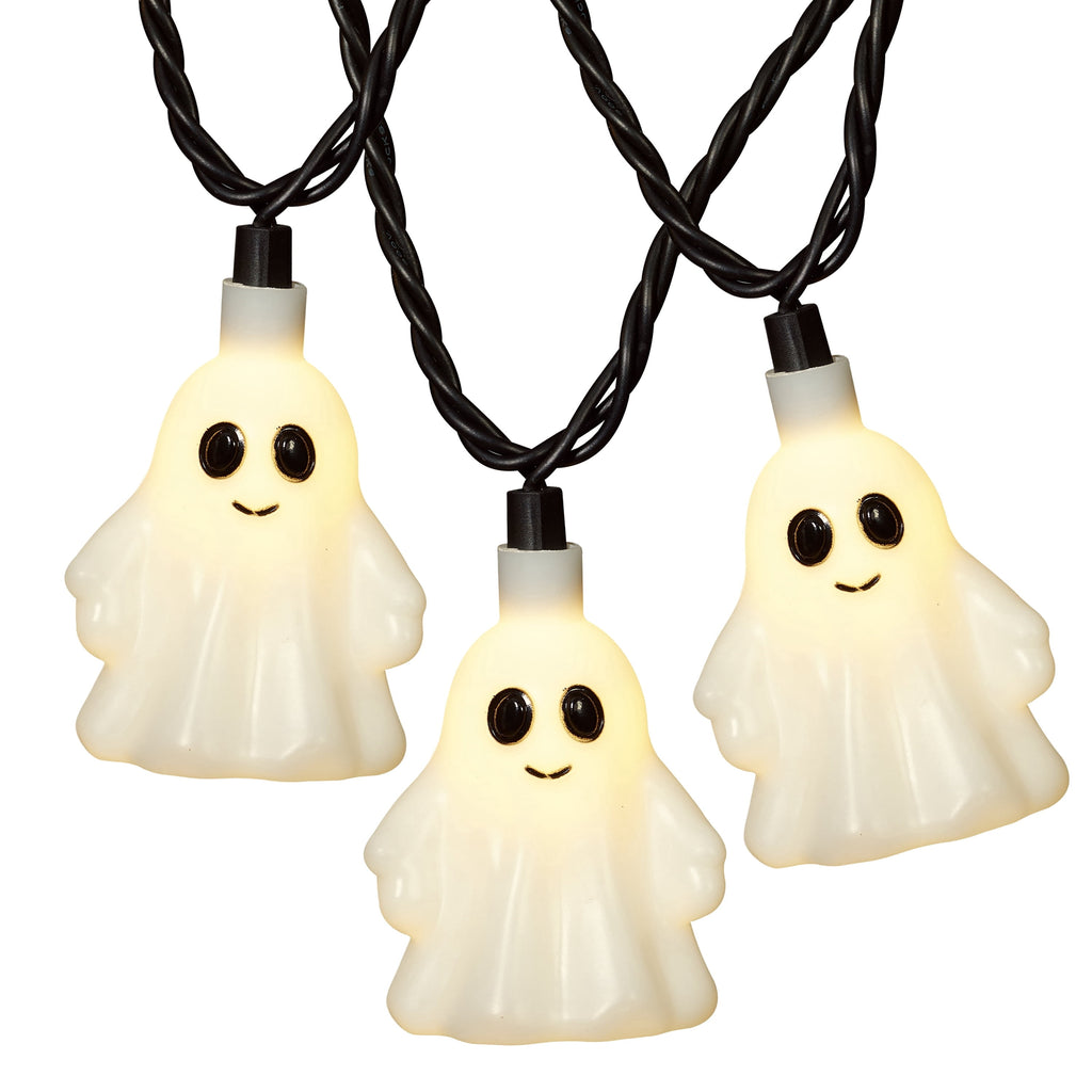 Indoor/Outdoor 10-Count LED Ghost String Lights, Warm White, 6.5', Halloween by Way To Celebrate