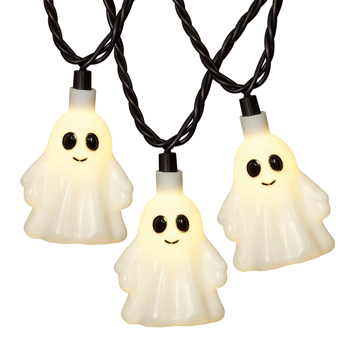 Indoor/Outdoor 10-Count LED Ghost String Lights, Warm White, 6.5', Halloween by Way To Celebrate