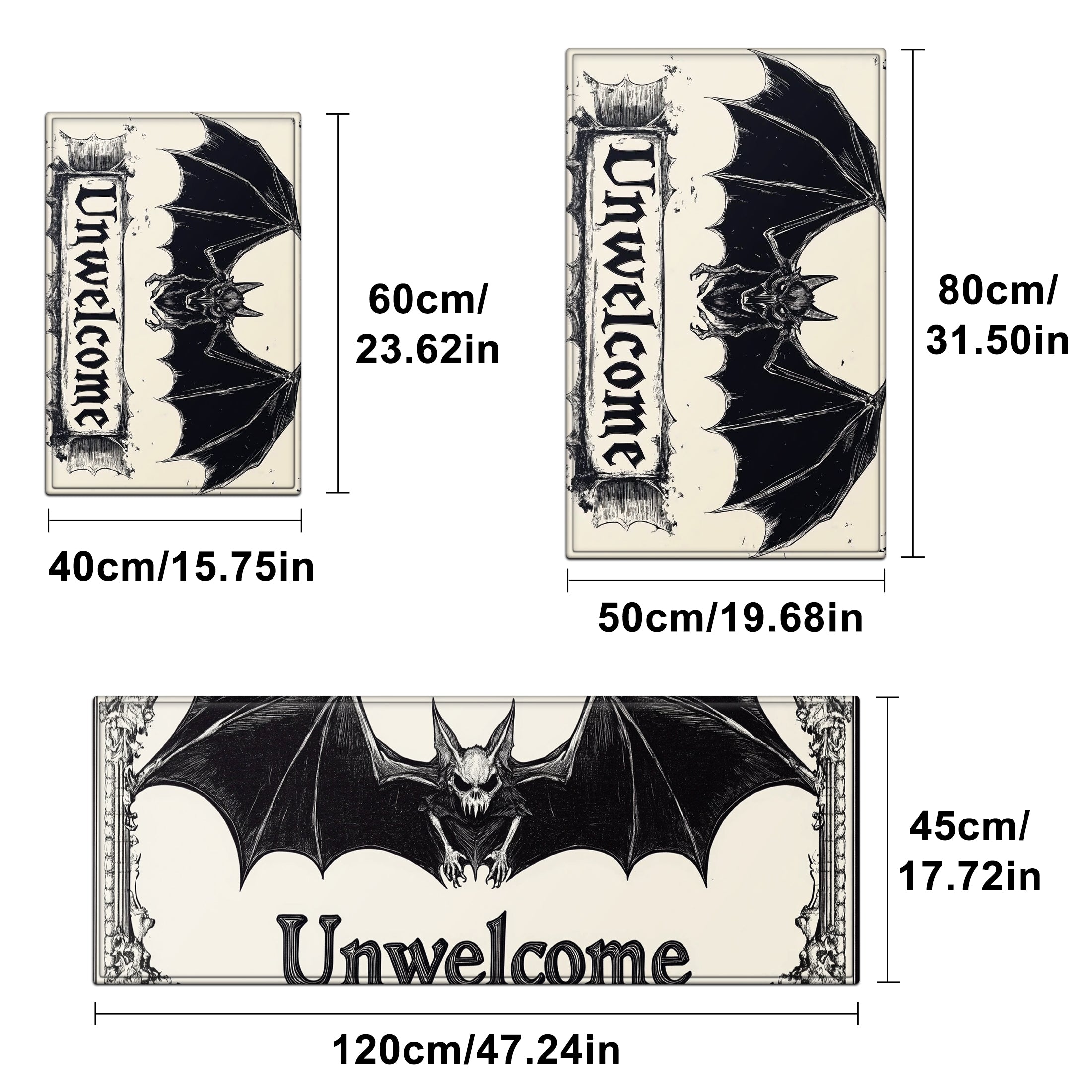 YIMEIS Halloween decoration Kitchen rugs Washable flannel Printed Area Rug and Mats DoorMats, bath mat,Autumn and Winter Festival Decoration-Halloween Undead 15.7'' x 23.6''