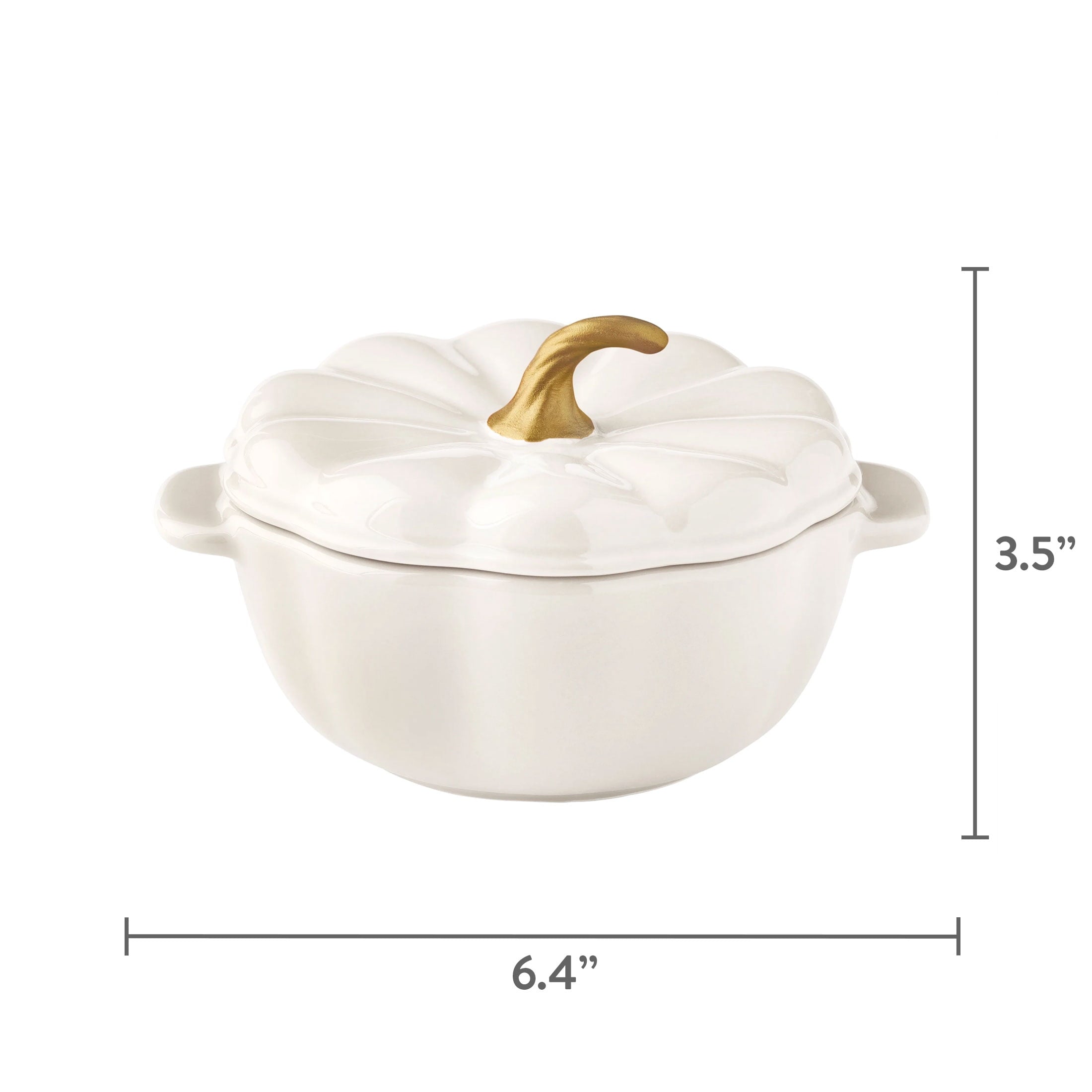 The Pioneer Woman 0.5 Qt Pumpkin Stoneware Mini Cocottes Set with Side Handles, Linen Finish, Set of 3
