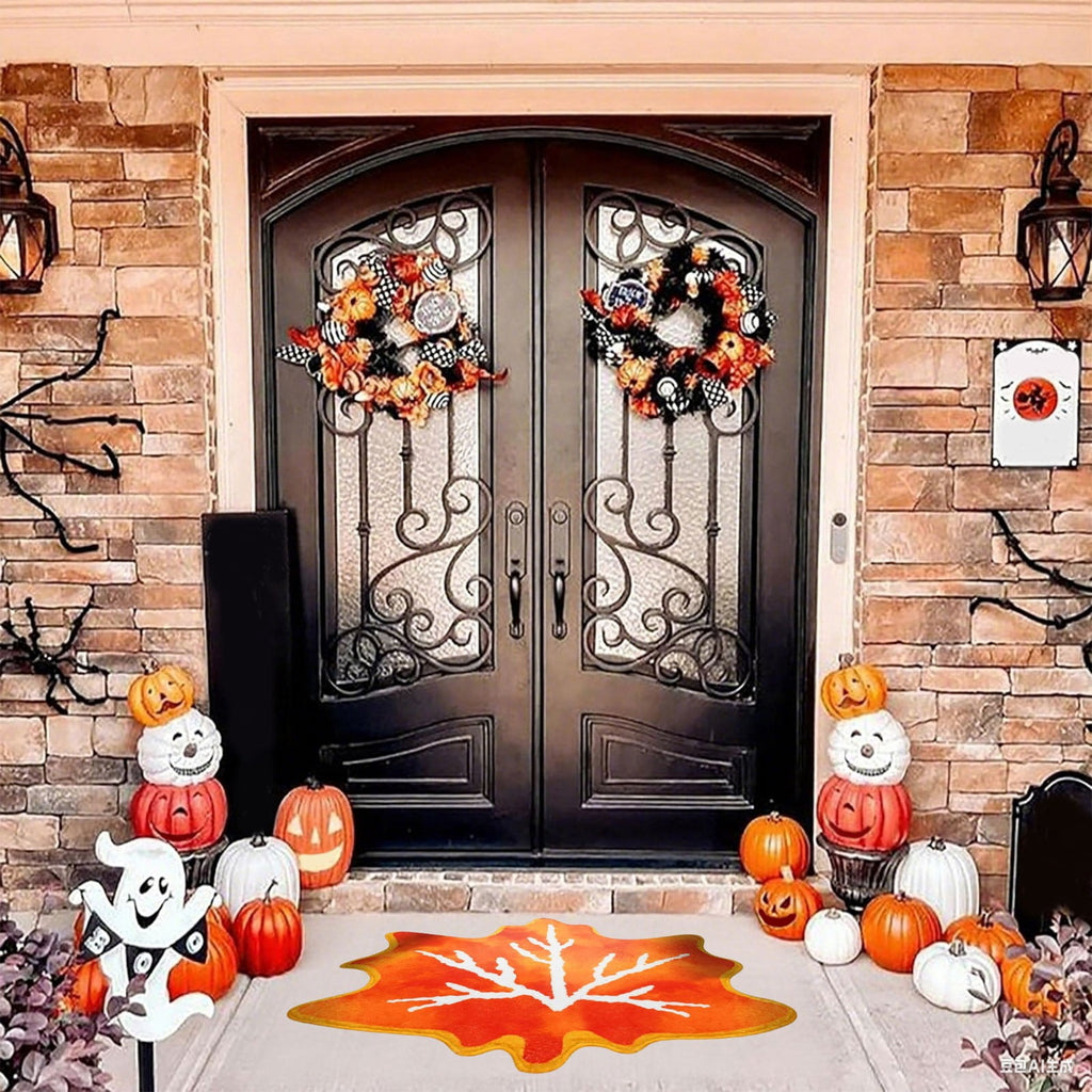 YIMWNYI Halloween Pumpkin Rugs, Decorative Floor Mat, Doormat for Living Room, Kitchen, Thanksgiving Day, Soft Bathroom Mat, Fall Themed Home Decor, Easy to Clean Rug