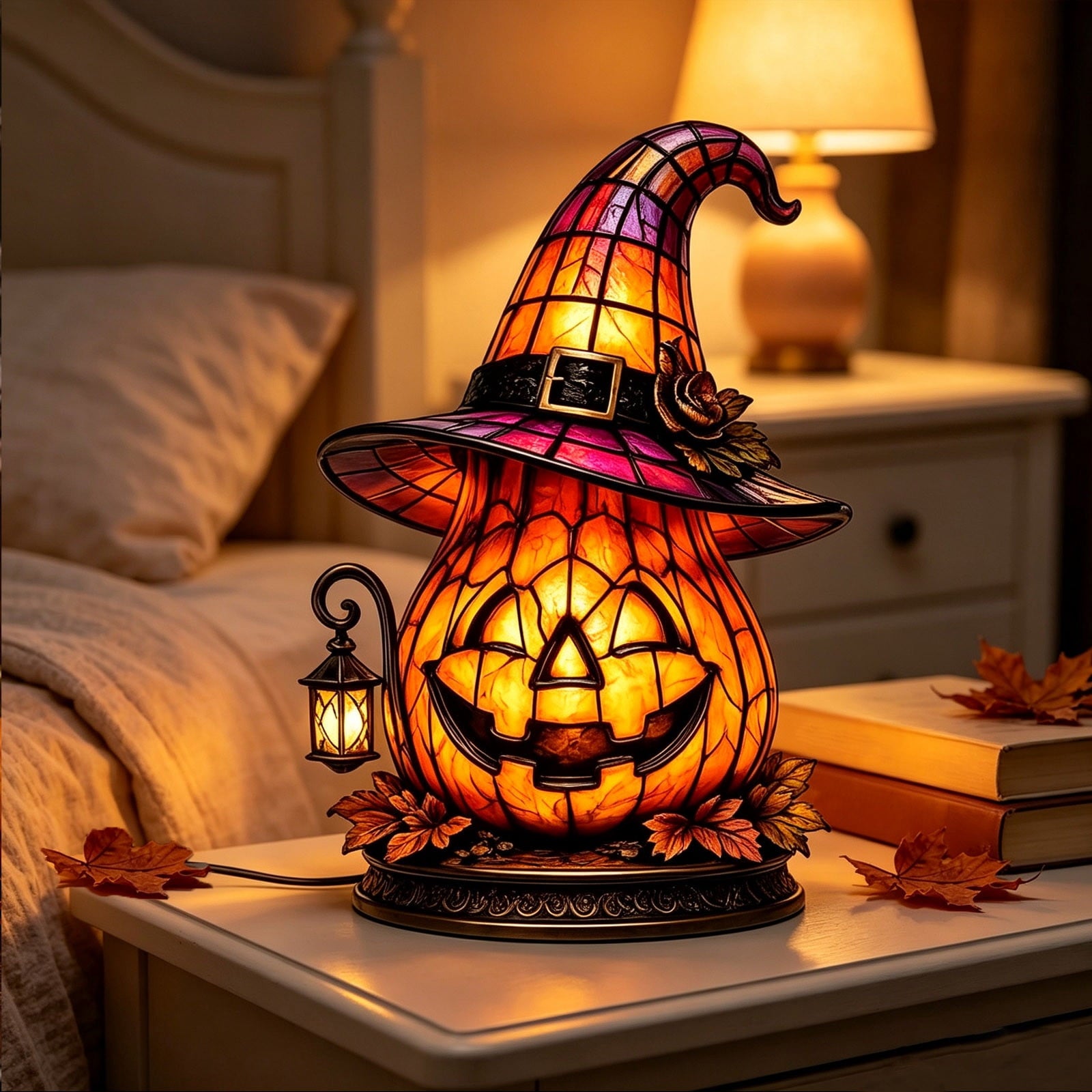 Diceymbol Halloween Decorations and Fall Decor, Halloween Venue Decoration Ghost Props LED Illuminated Ghost Decorations for Tabletop, Mantel, Shelf Indoor Outdoor 9.05 inch