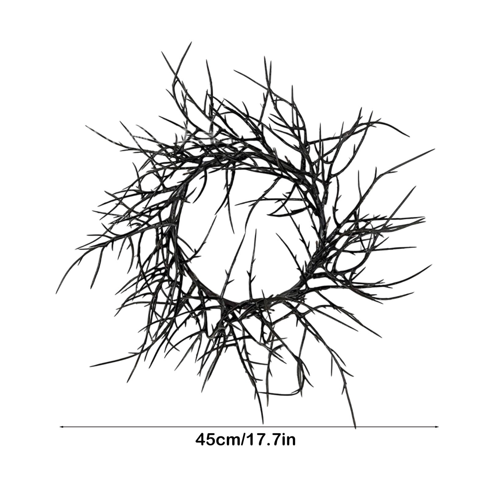 Boovnll Halloween Wreath, 18" Horror & Novelty Handmade Black Twig Glitter Bats Halloween Wreaths for Front Door Fireplace Wall Porch Party Decor, Halloween Decorations