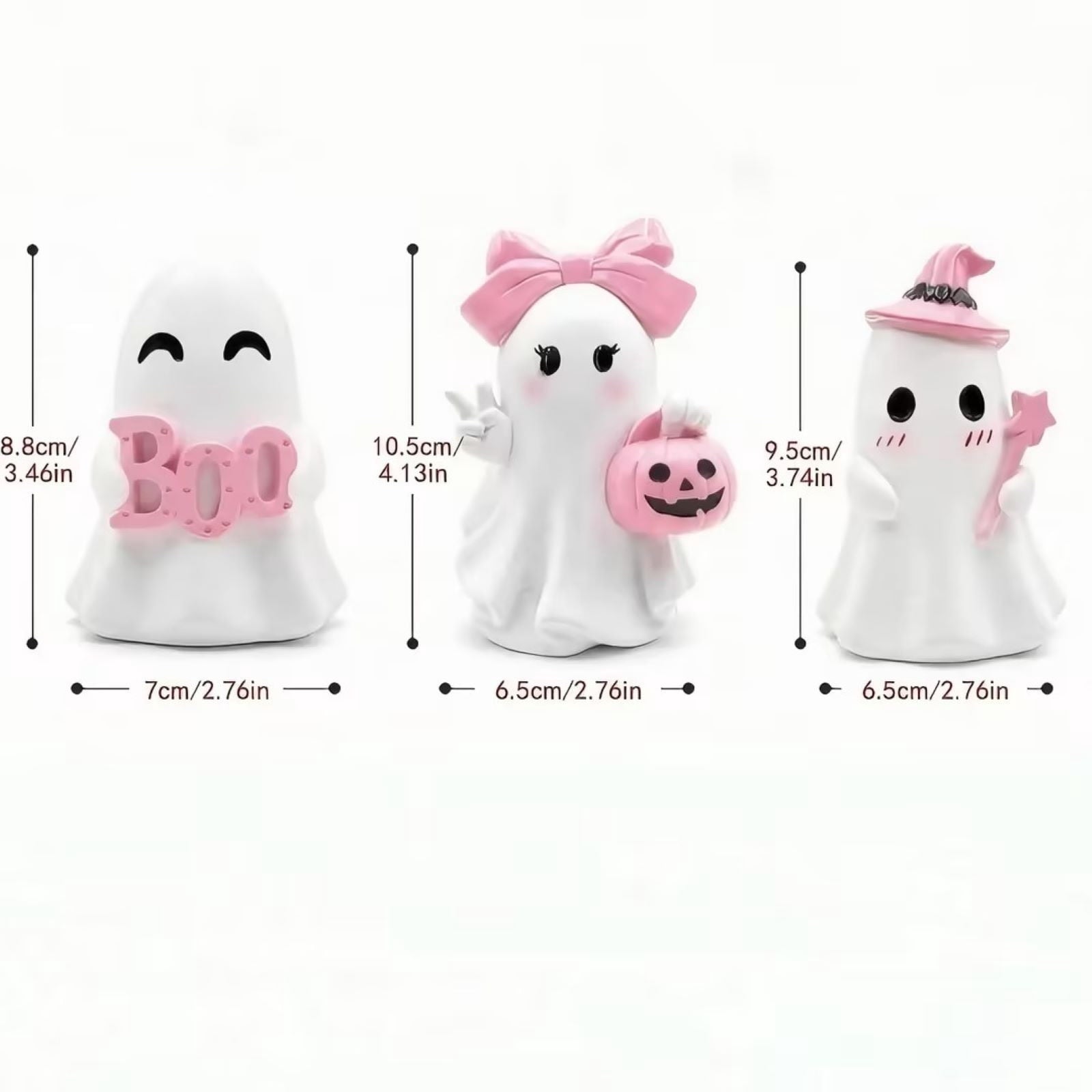 AuroraX Halloween Ghost Decor Outdoor Halloween Decoration Courtyard Tabletop Desktop Haunted Halloween Decoration for Yard Garden Pink