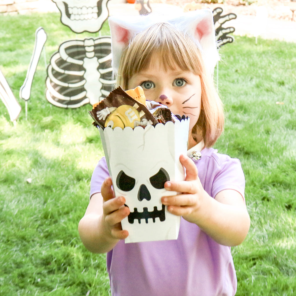 Big Dot of Happiness Halloween Monsters - Skeleton, Dracula, Frankenstein, and Mummy Party Favor Popcorn Treat Boxes - Set of 12