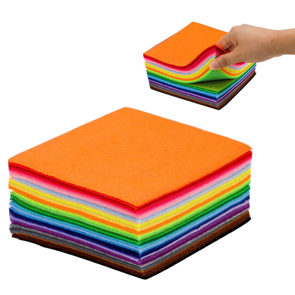 40Pcs Felt Fabric Squares DIY Craftwork Felt Crafts Assorted Colors Textile Fuzzy Fabrics for Sewing