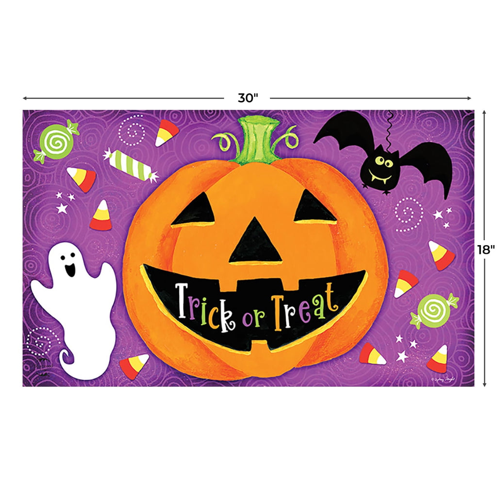 Briarwood Lane Doormat 30x18 Indoor Outdoor Halloween Treats Jack O'lantern For Halloween Doormat