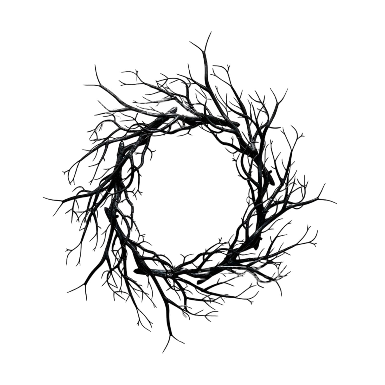 Boovnll Halloween Wreath, 18" Horror & Novelty Handmade Black Twig Glitter Bats Halloween Wreaths for Front Door Fireplace Wall Porch Party Decor, Halloween Decorations