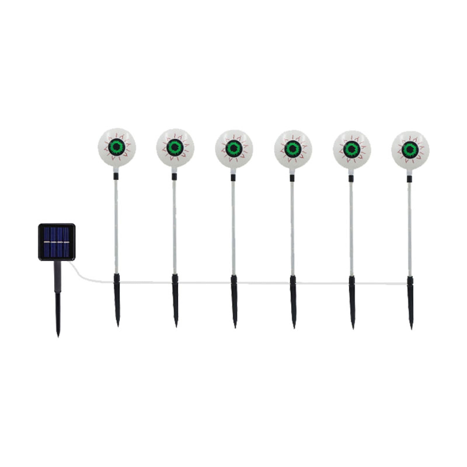Btomtd Solar Halloween Eyeball Light LED Ground Insertion Lamp 6 Eyeballs for Ghost Festival Horror Courtyard Decoration Spooky Solar Powered Outdoor Light, Purple