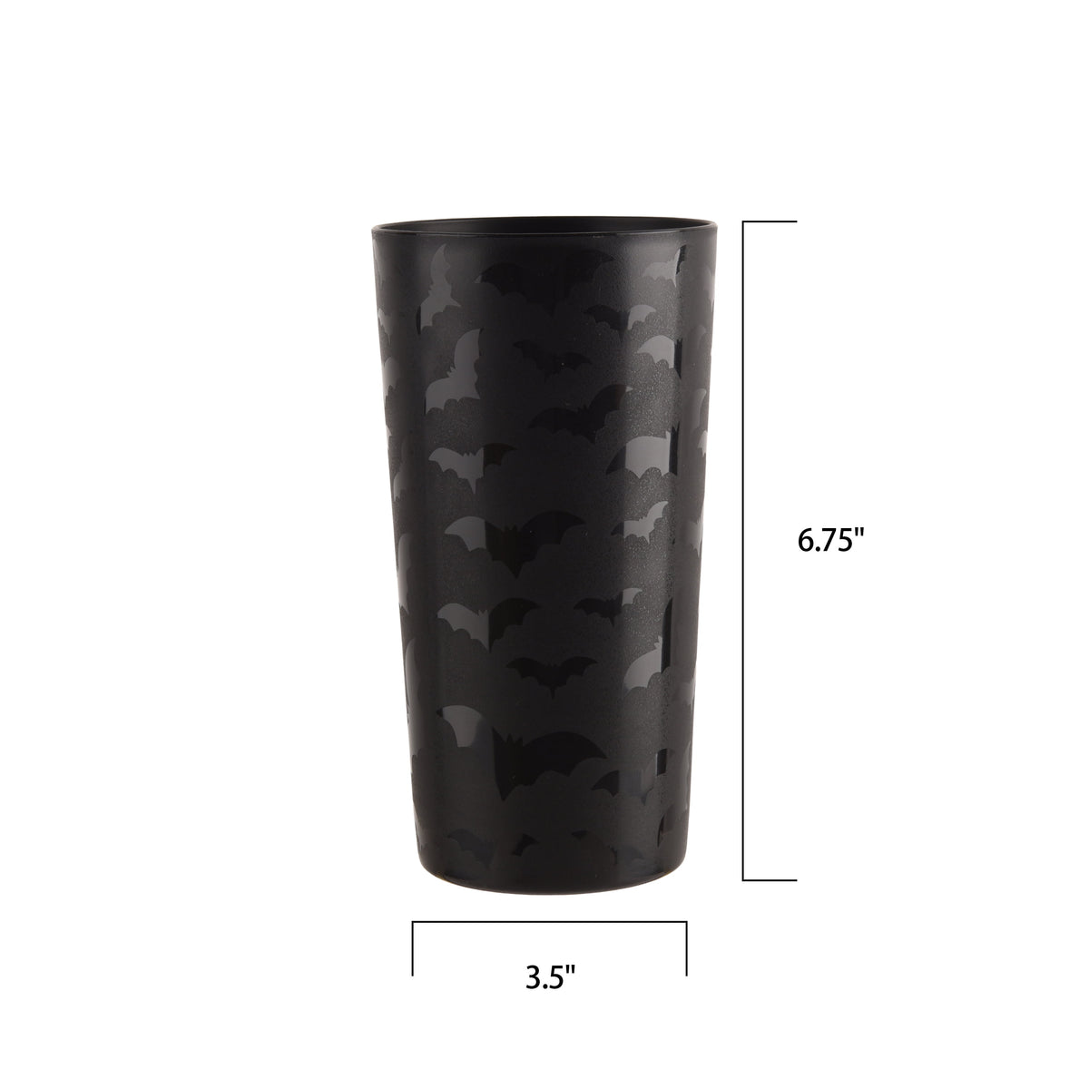 Mainstays 26 Ounce Round Plastic Etched Bat Tumbler, Black