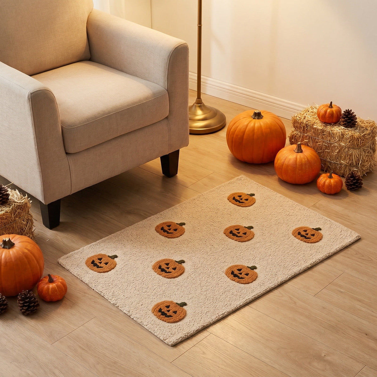 Halloween Ghost Door Mat, Cute Welcome Mat for Front Door Porch Entryway Haunted Outdoor Decor Spooky Decorative Entrance Doormat Non Slip Halloween Rug, 16" x 24"