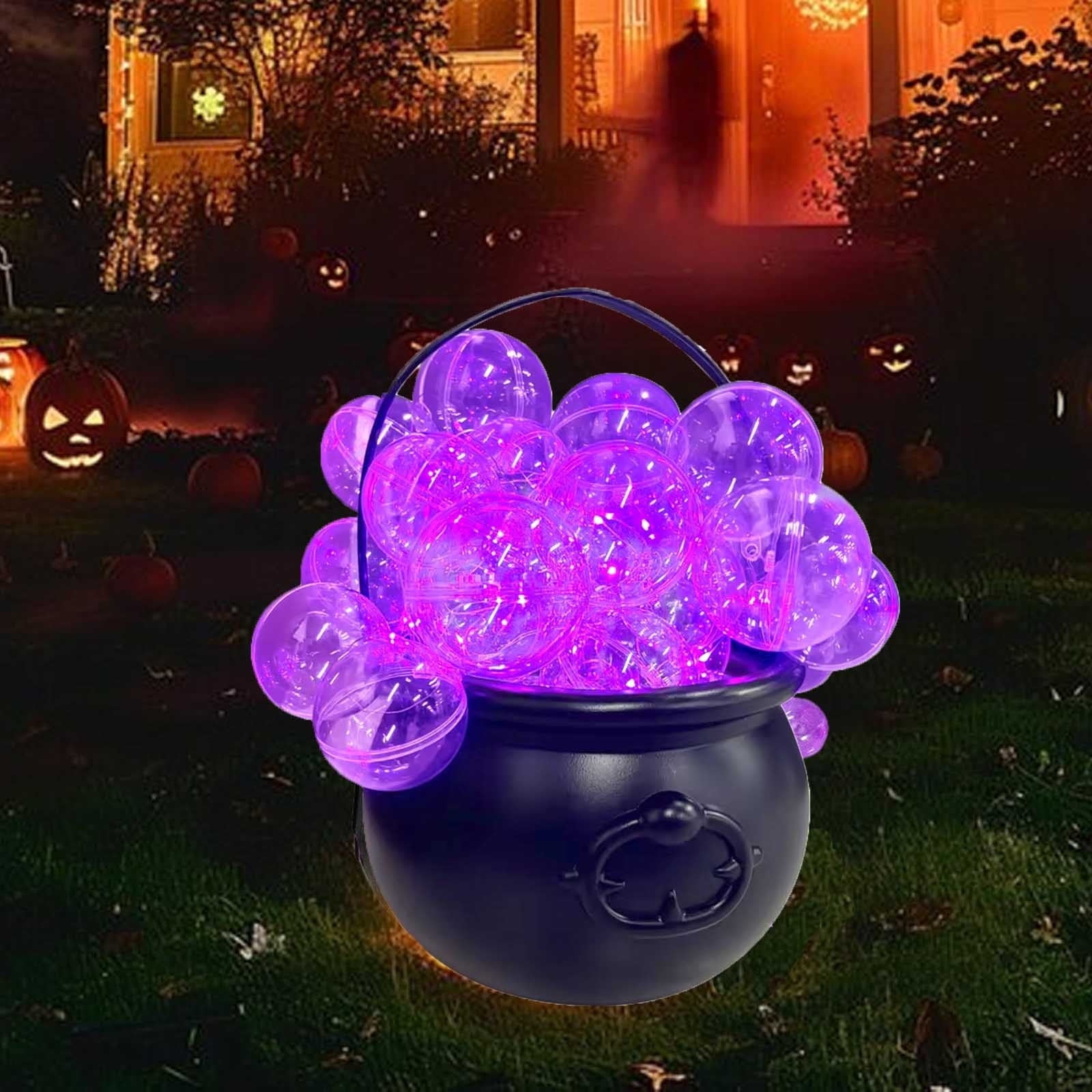 Muecwrye Halloween Decorations Outdoor, Halloween Clearance! Halloween Witches Cauldron on Tripod with Lights, DIY Bubbling Cauldron Set Decor for Home Porch Outside, Halloween Party Supplies