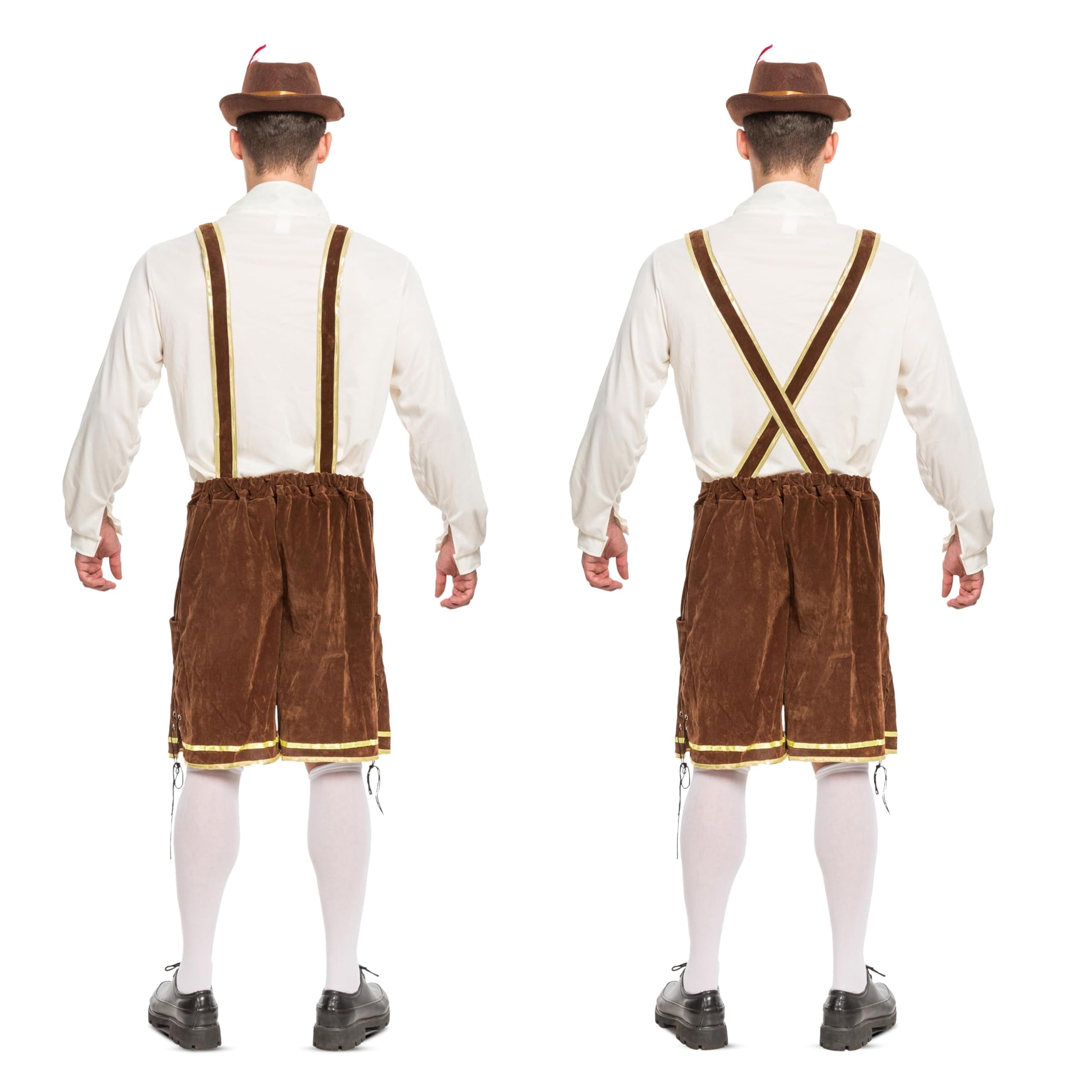 Joyfy Men's German Bavarian Oktoberfest Costume Set, Beer Costume Hat for Adults Halloween Fancy Dress Costumes and Beer Festival