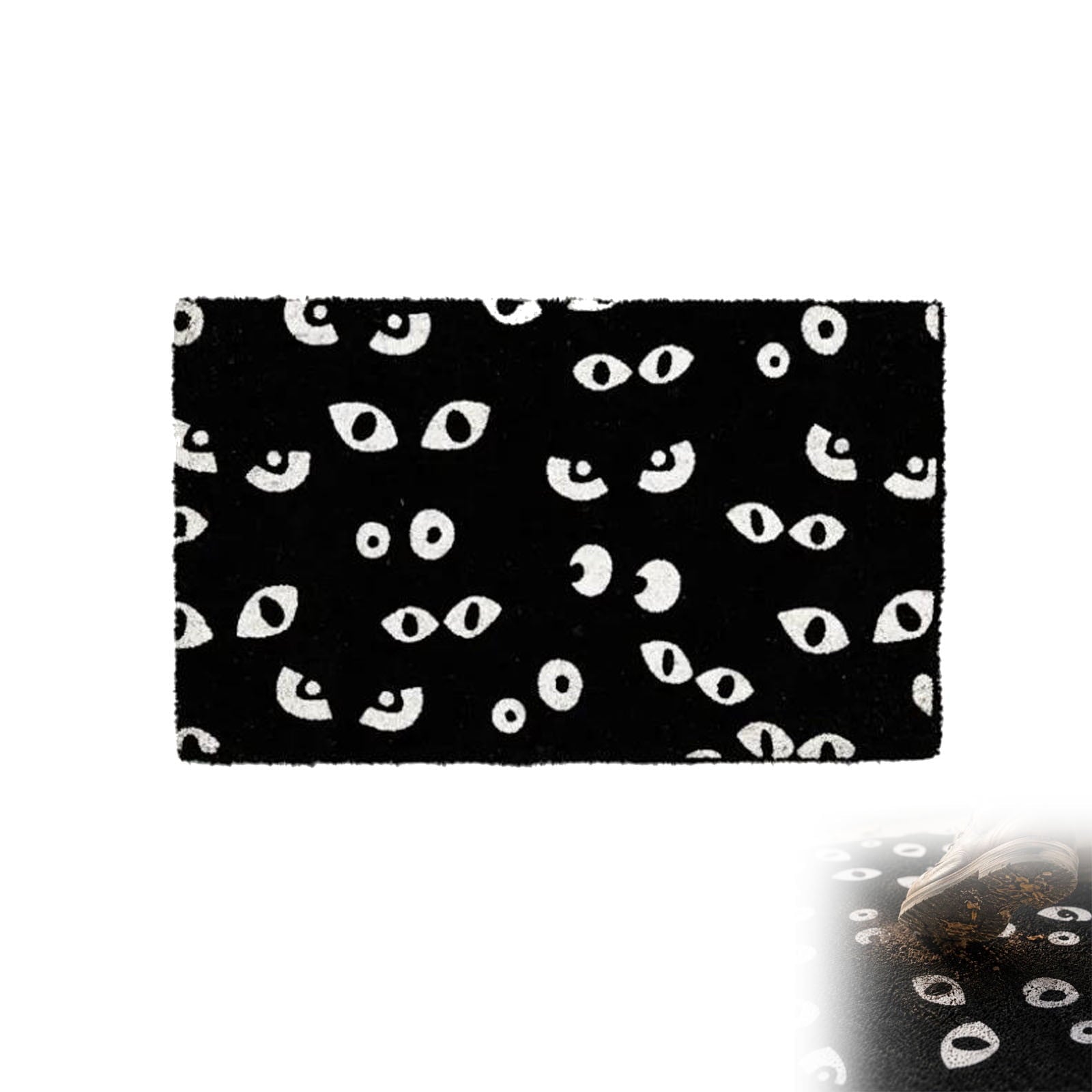 Tepsmf Halloween Ghost Doormat 19.7x31.4IN Black And Orange Checkered Soft Halloween Bathroom Rug Non Slip Cute Spooky Ghost Bathroom Decoration For Front Doors Porches And Holiday Decorations