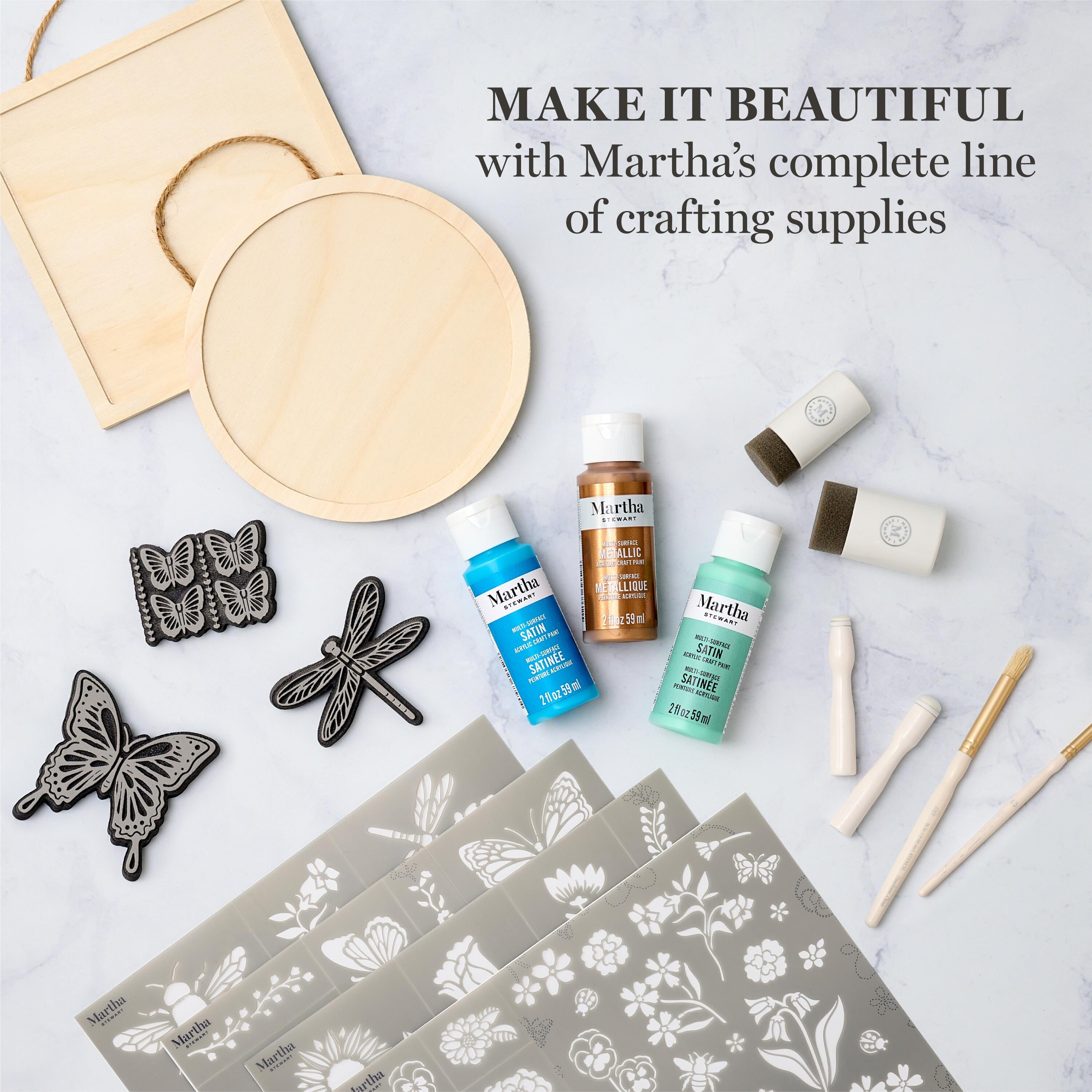 Martha Stewart Multi-Surface Acrylic Craft Paint, Satin Finish, Elevated Neutrals, Set of 12, 2 fl oz