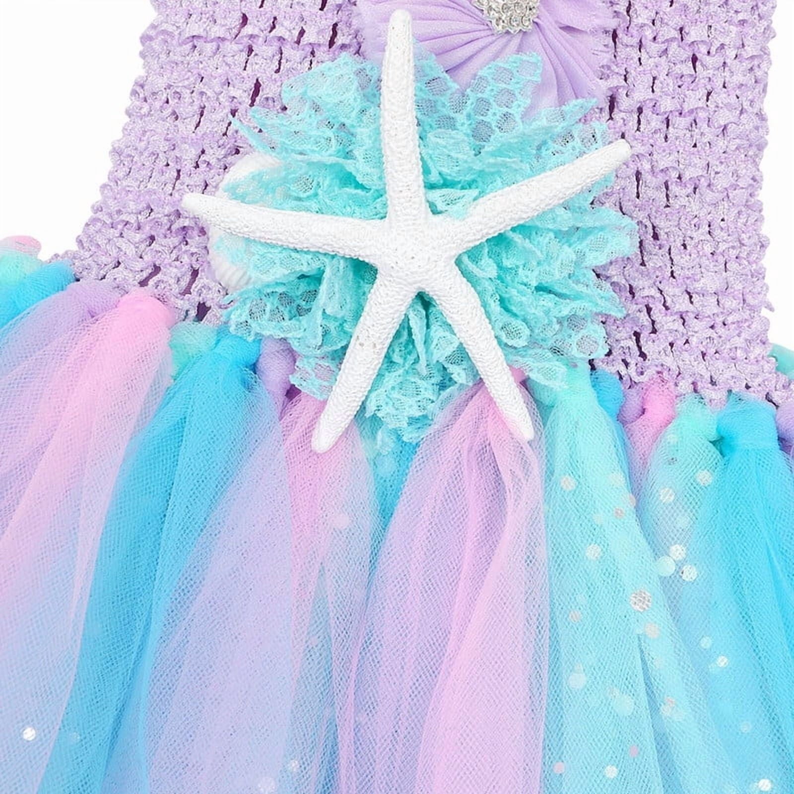 Jurebecia Princess Tutu Dress Girls Halloween Costume Color Led Light up for Birthday Party Kids 4T,3-4Years