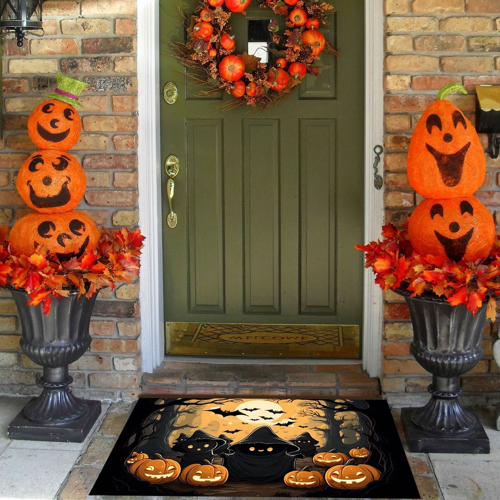 Vggrvlo Under5 Halloween Kitchen Rugs Mats for Floor Non Slip Extra Thick Chenille Door Mat Machine Washable Bath Mats Halloween Decorations