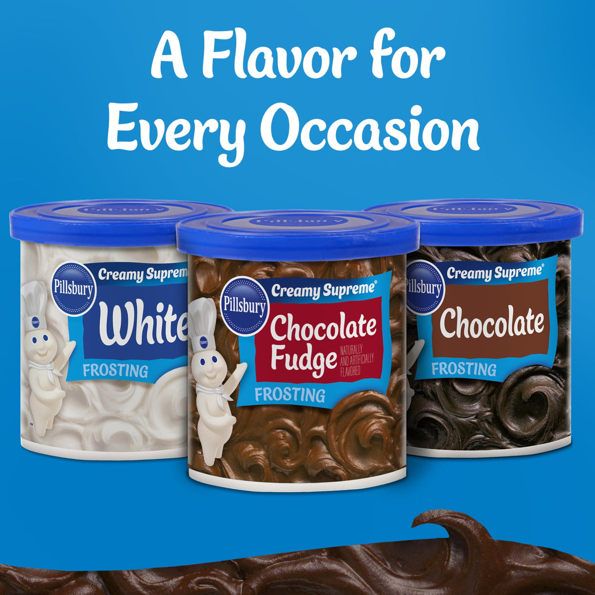 Pillsbury Creamy Supreme Chocolate Fudge Flavored Frosting, 16 oz Tub