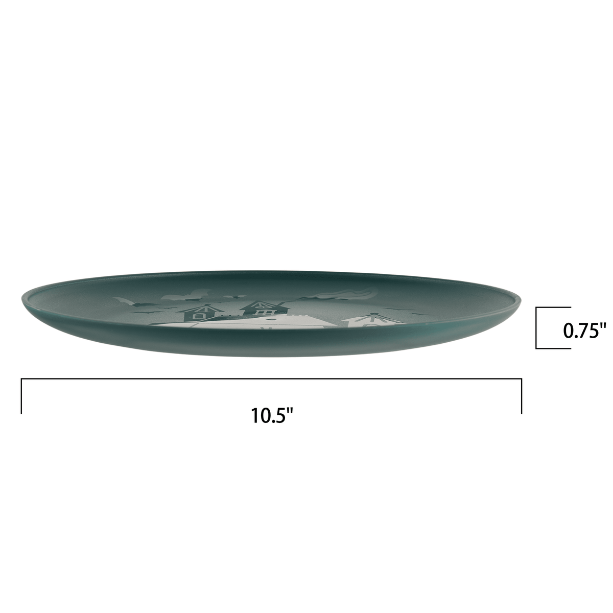 Mainstays 10.5 in Round Plastic Halloween Bats Dinner Plate, Black
