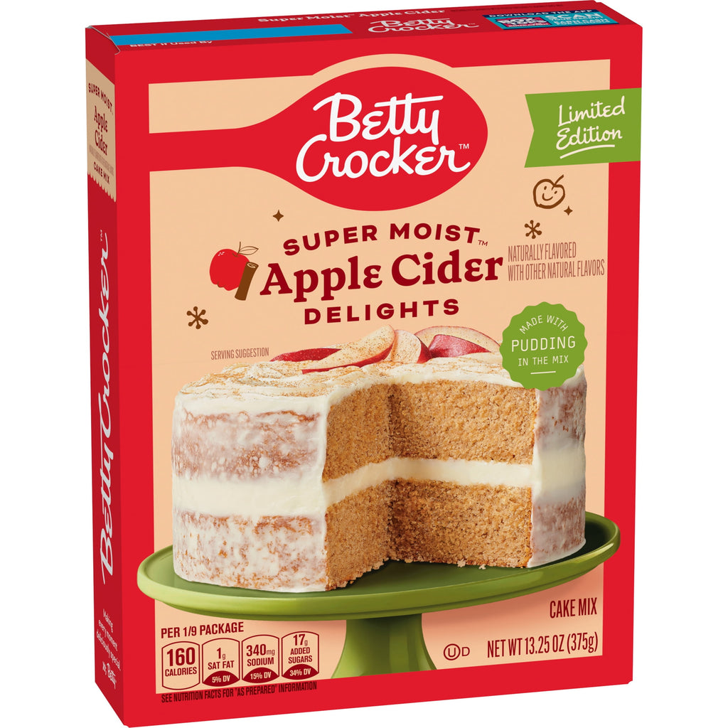 Betty Crocker Delights Super Moist Apple Cider Cake Mix, Limited Edition, 13.25 oz